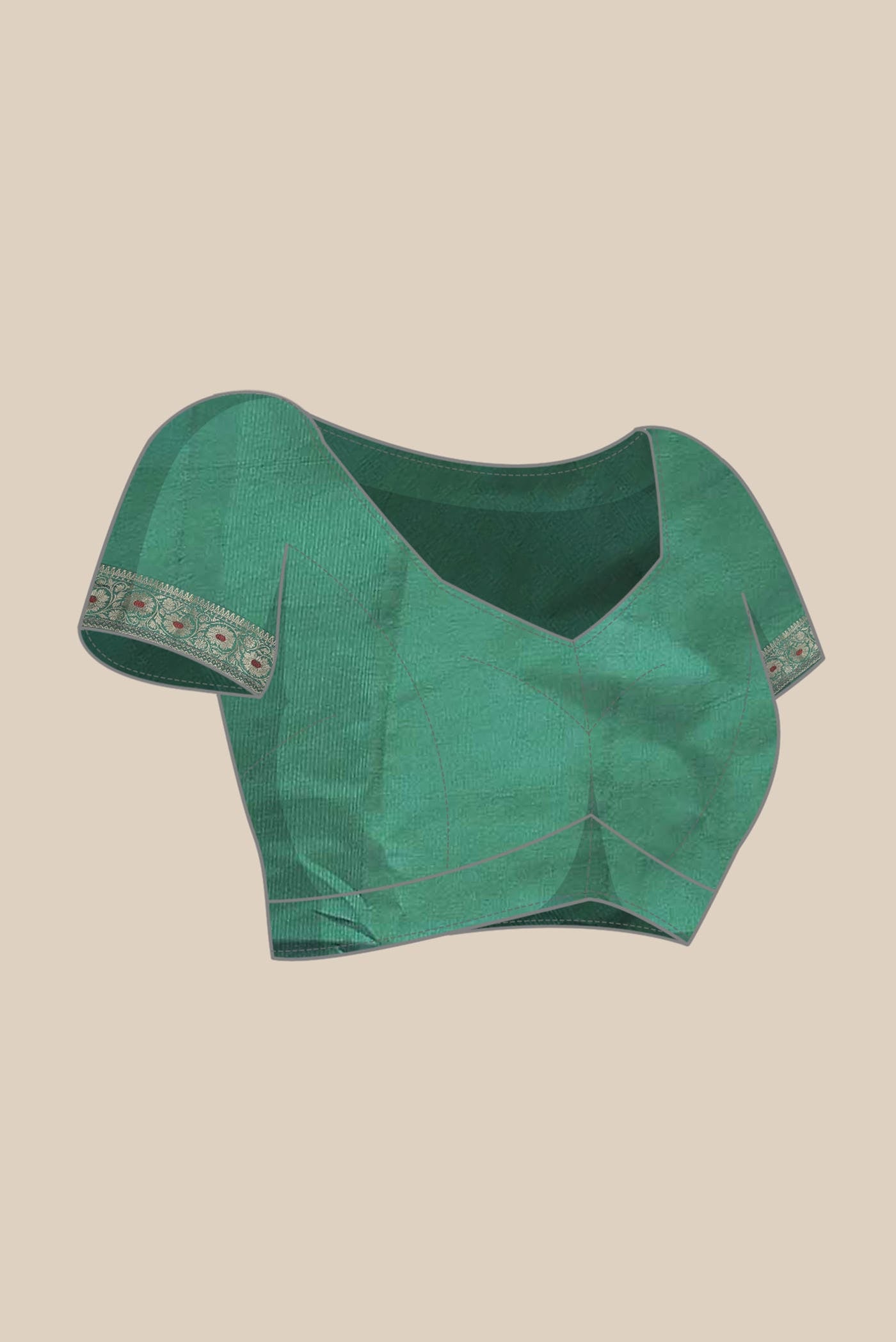 Green Banarasi Raw Silk Saree