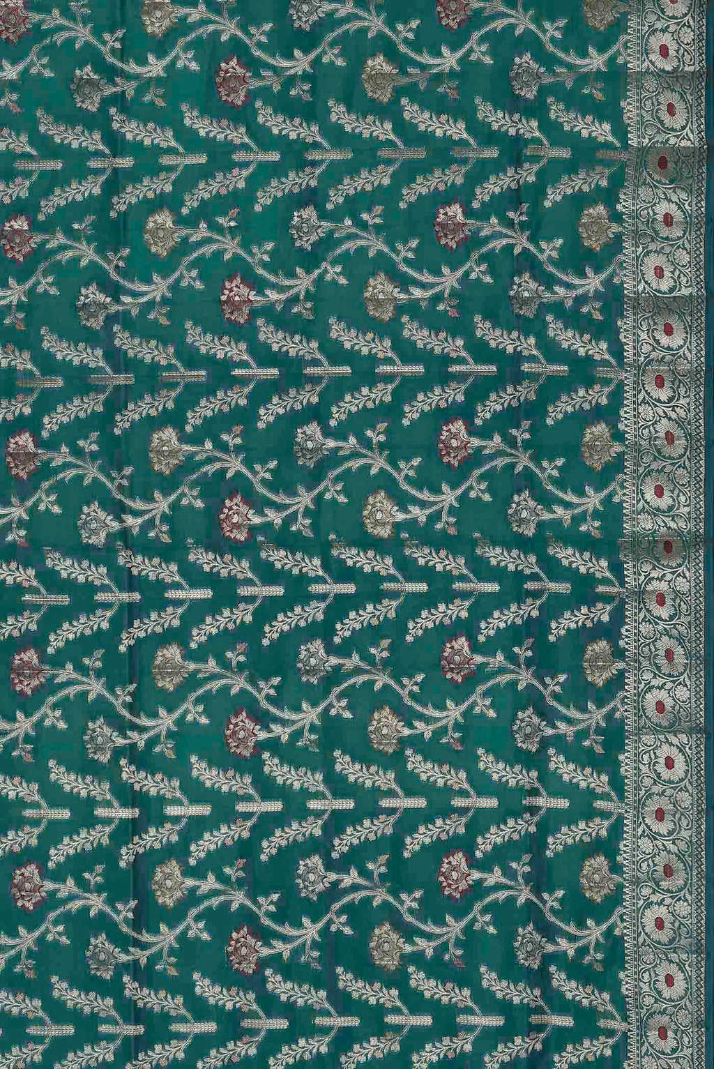Green Banarasi Raw Silk Saree