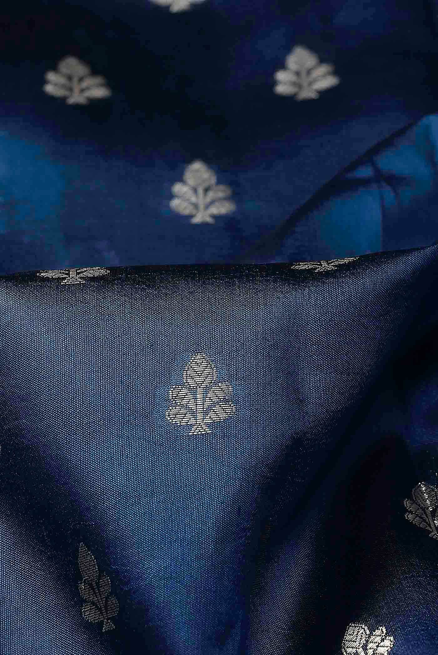 Blue Banarasi Raw Silk Saree
