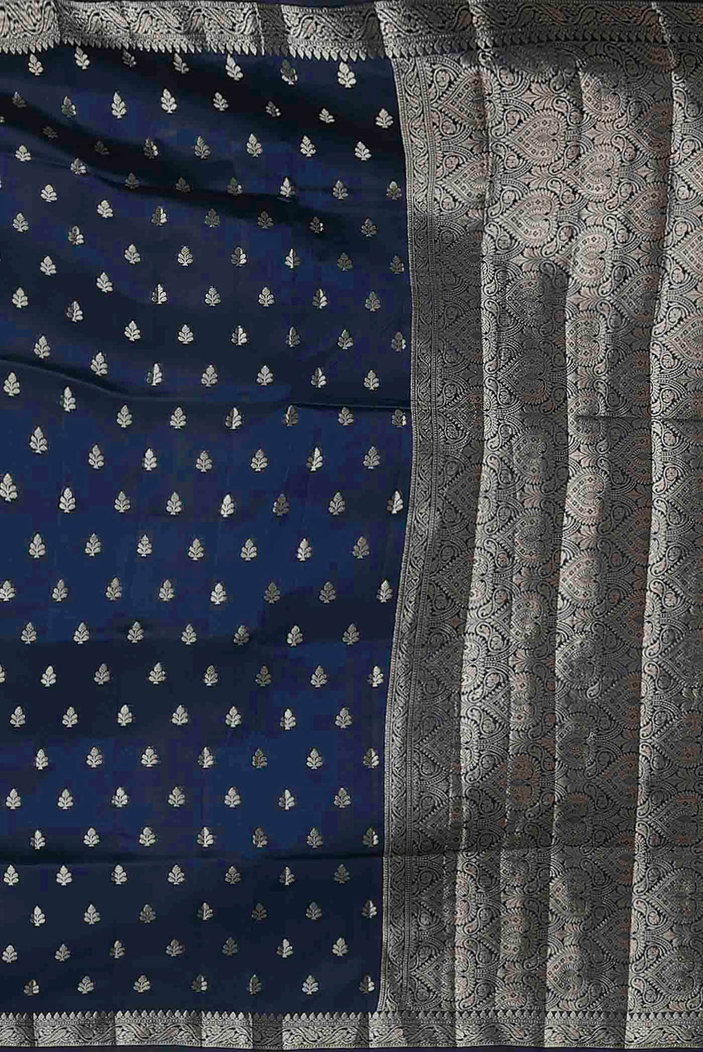 Blue Banarasi Raw Silk Saree