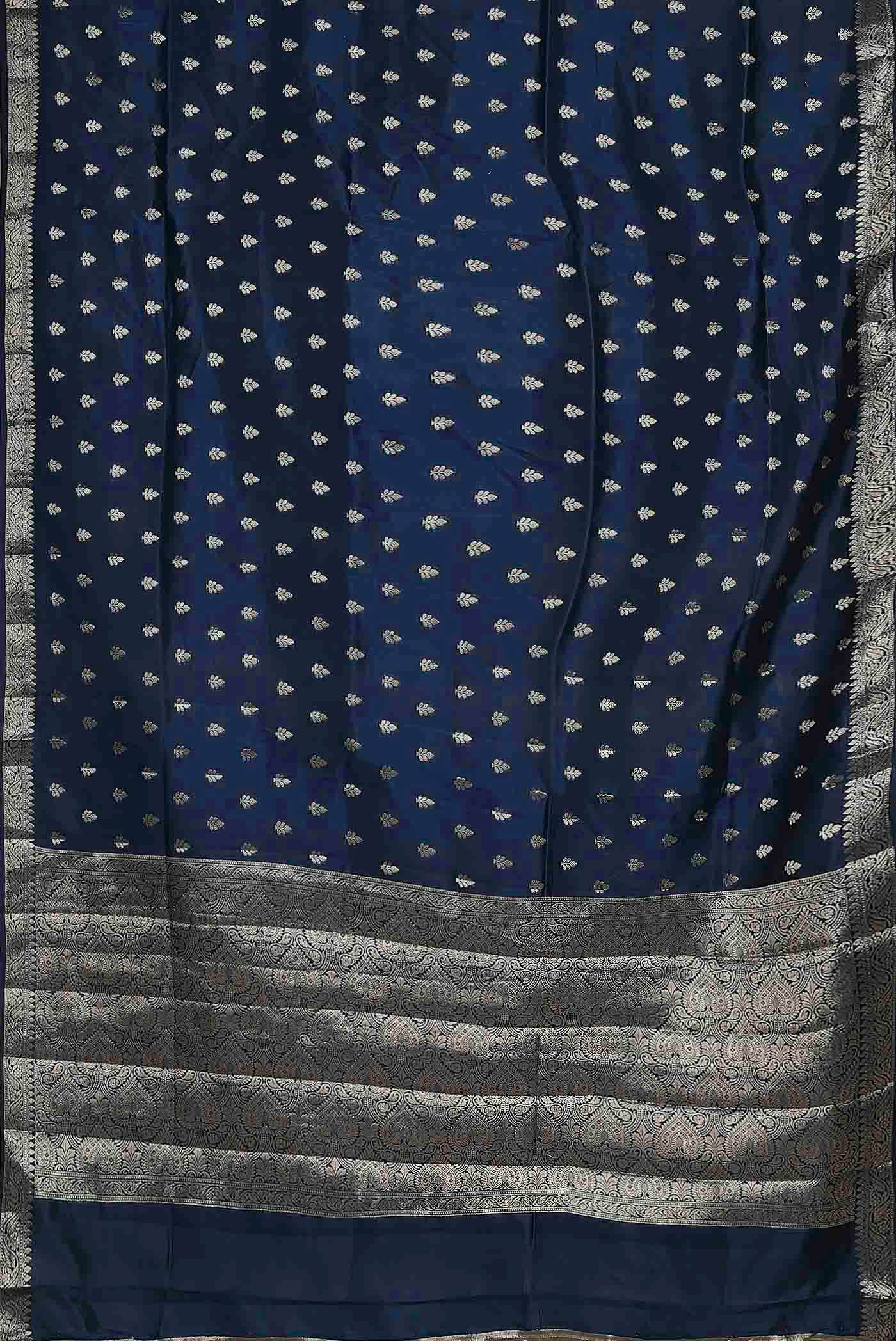 Blue Banarasi Raw Silk Saree