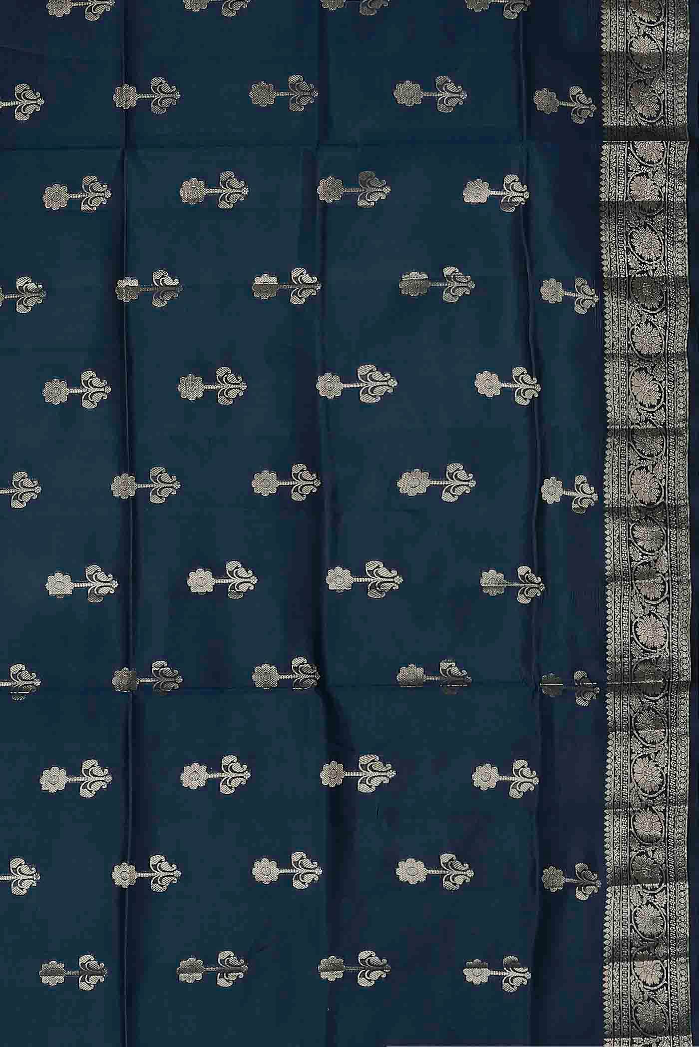 Blue Banarasi Raw Silk Saree