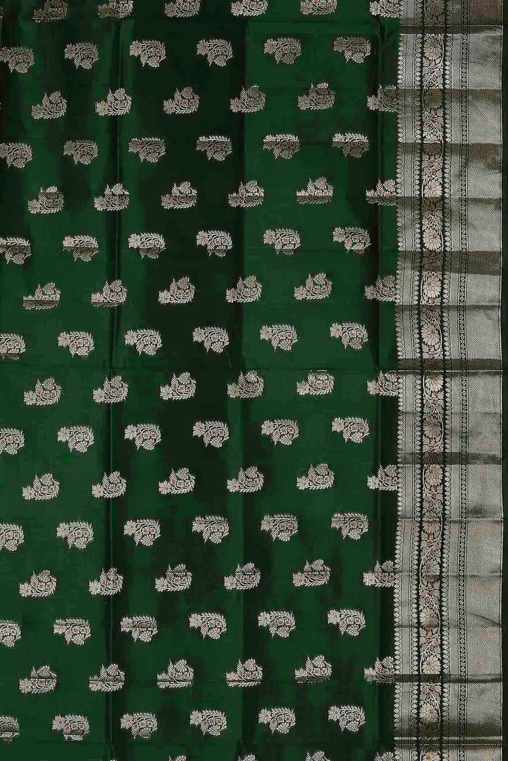 Green Banarasi Raw Silk Saree