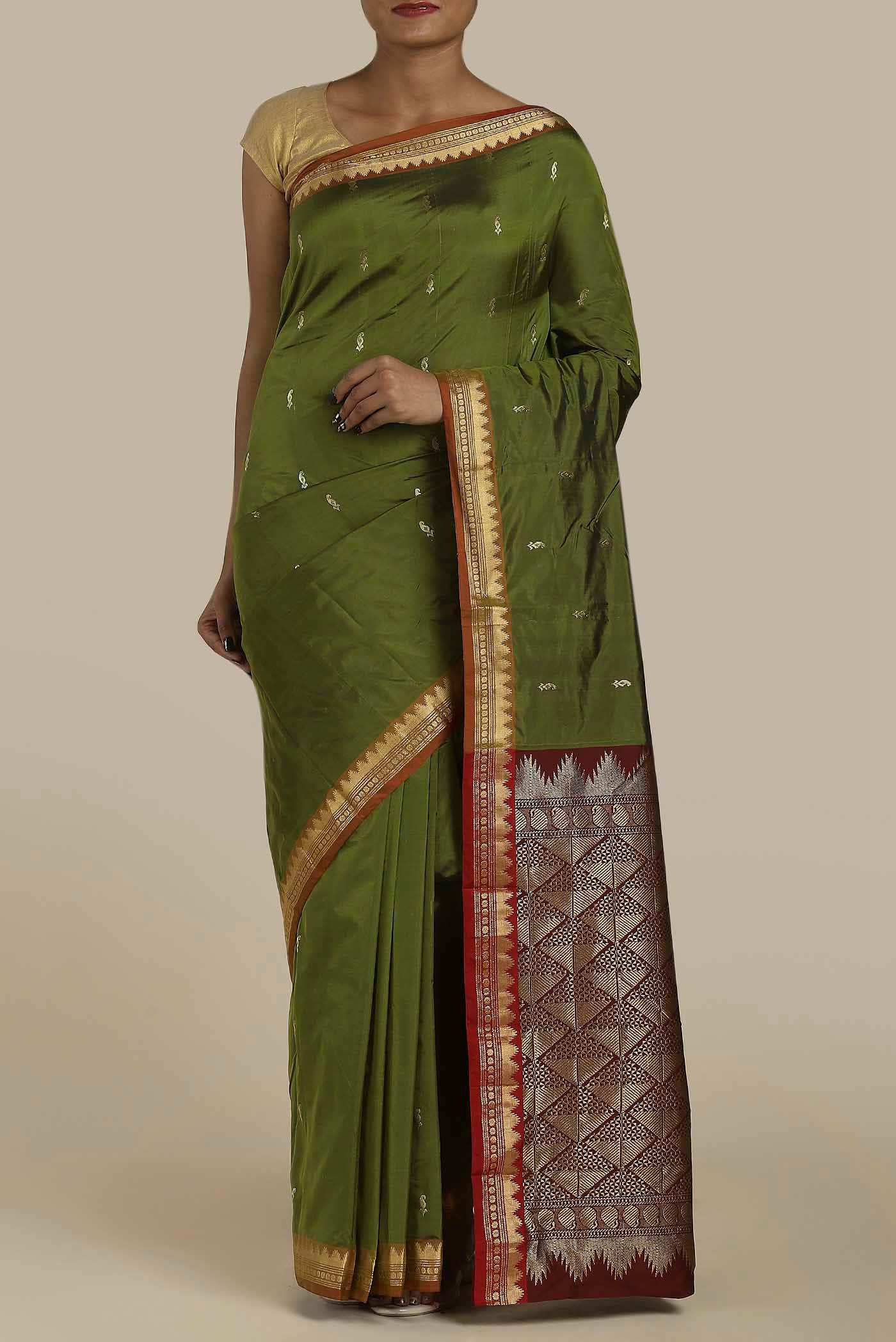 Green Bangalore Silk Saree