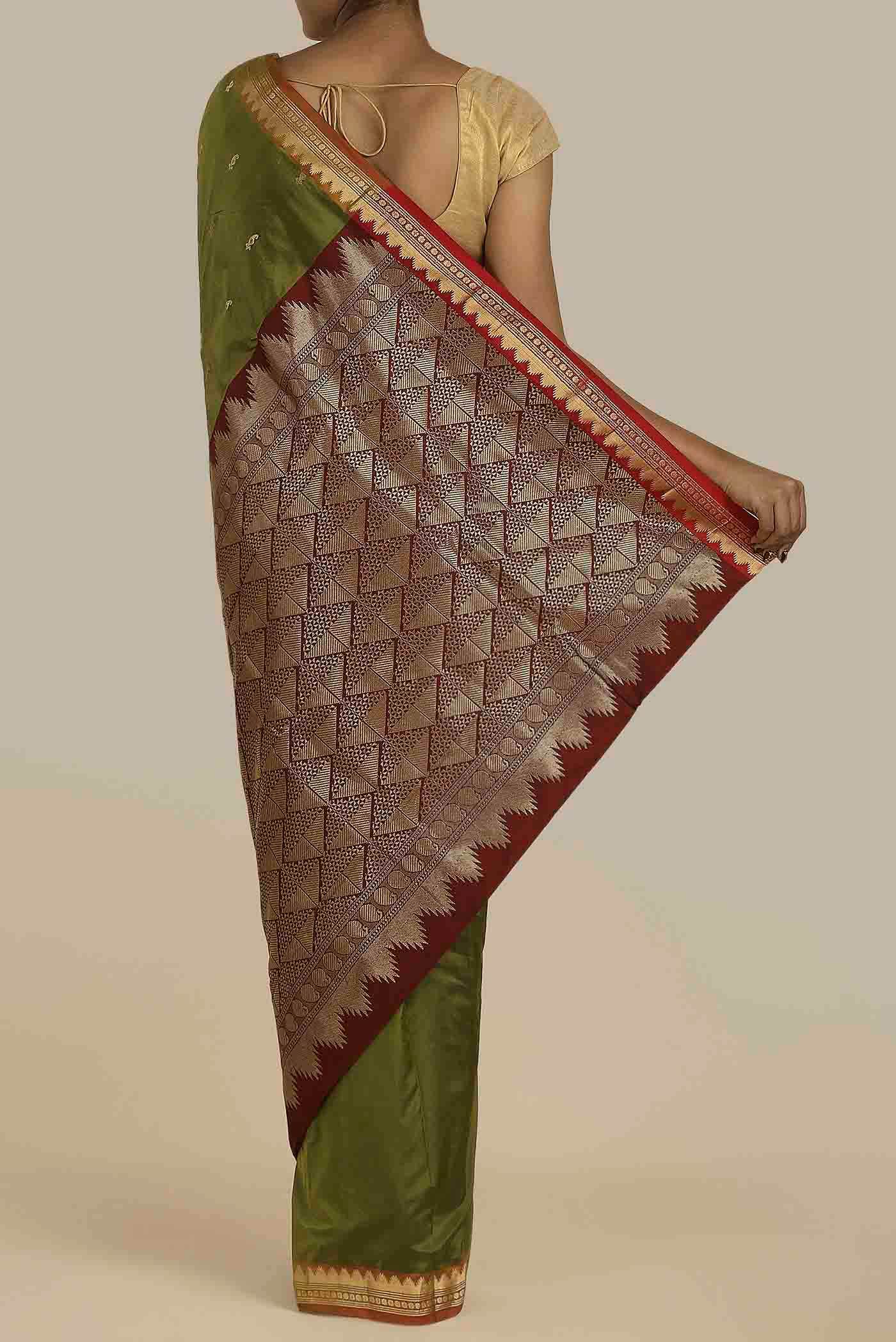 Green Bangalore Silk Saree