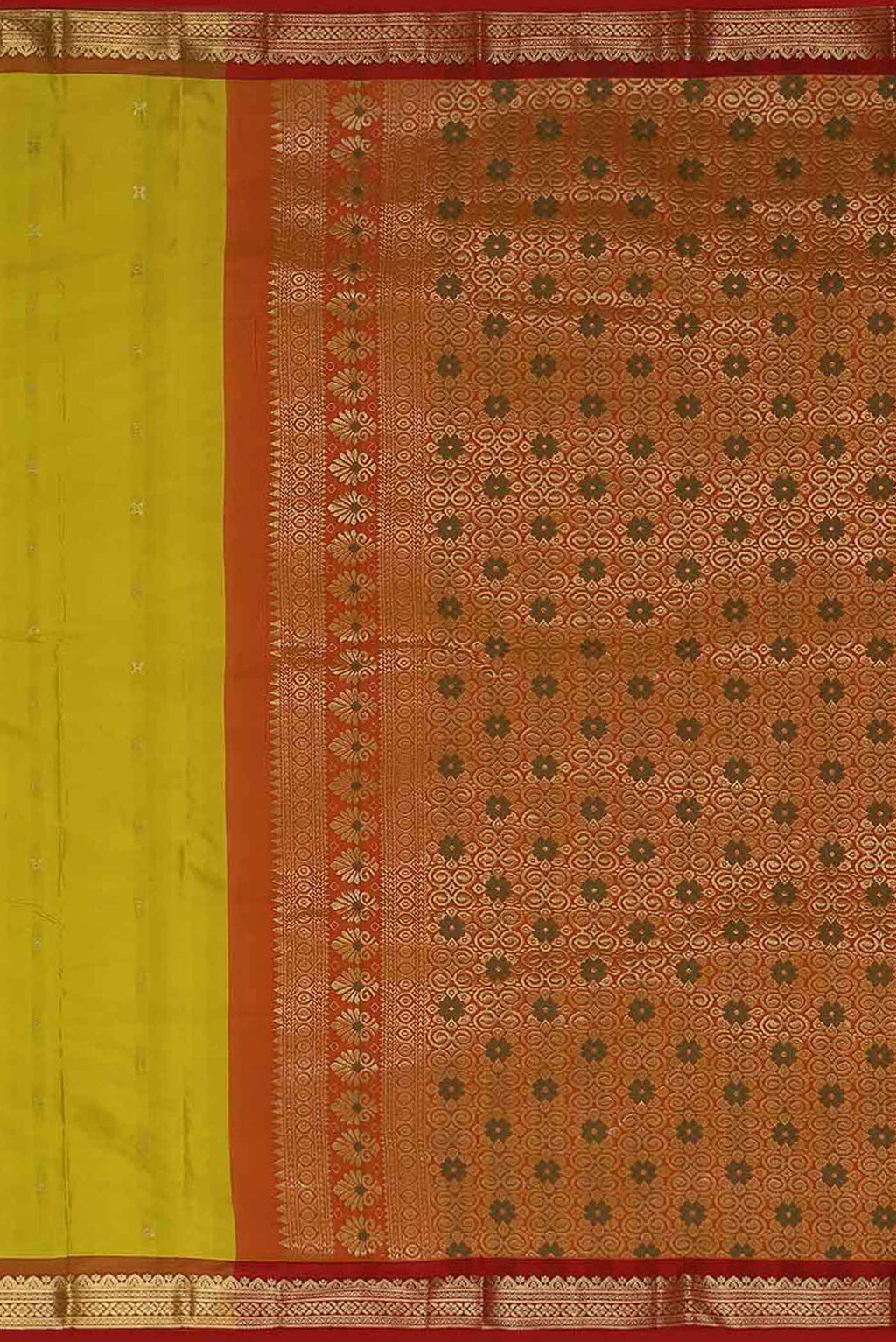 Yellow Blended Bangalore Silk Saree