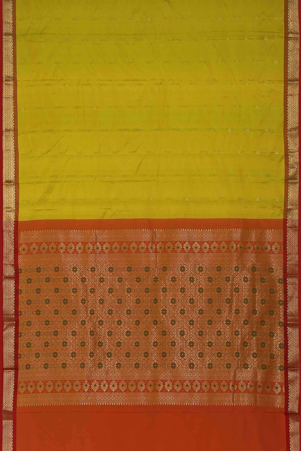 Yellow Blended Bangalore Silk Saree