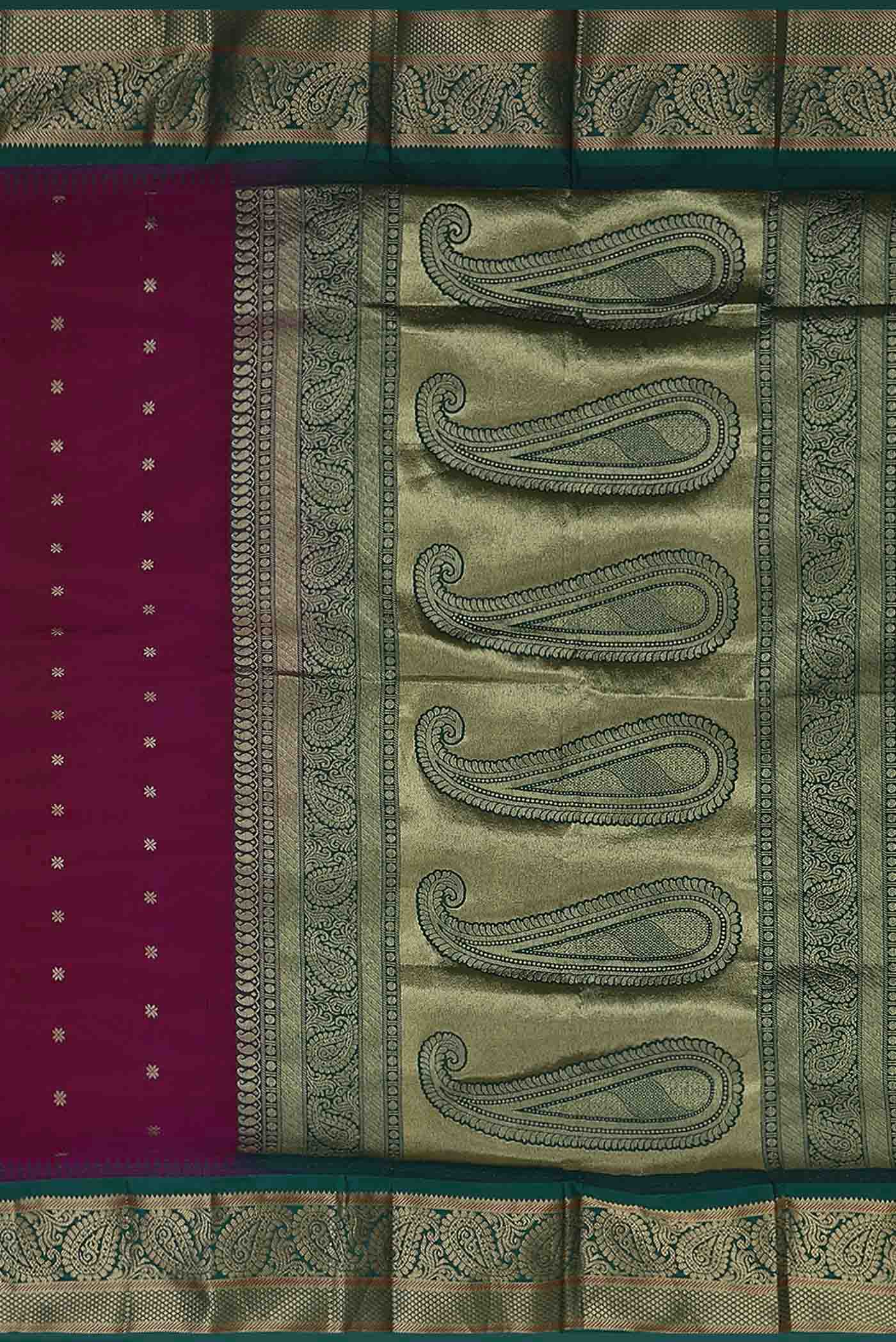 Dark Pink Blended Bangalore Silk Saree