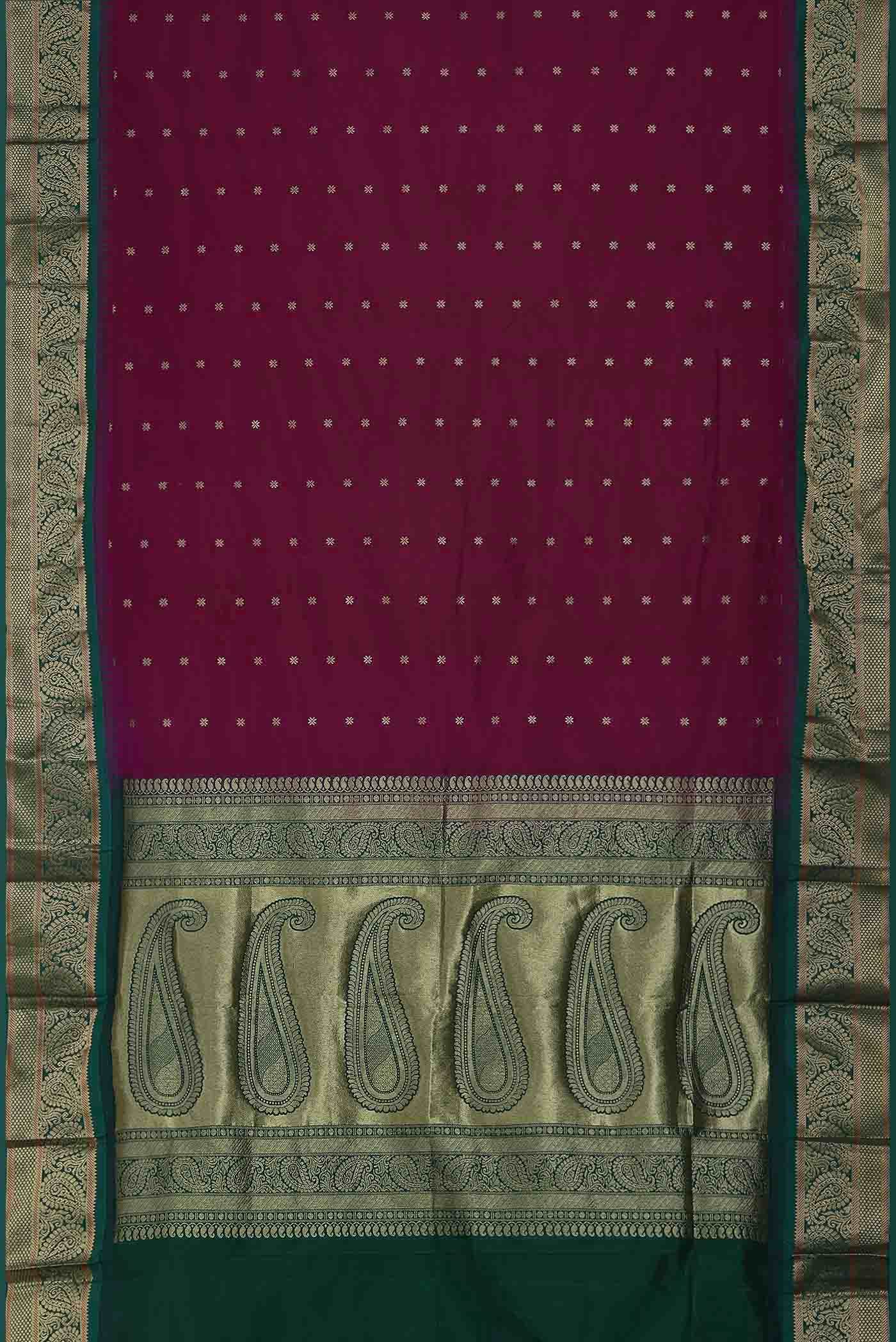 Dark Pink Blended Bangalore Silk Saree