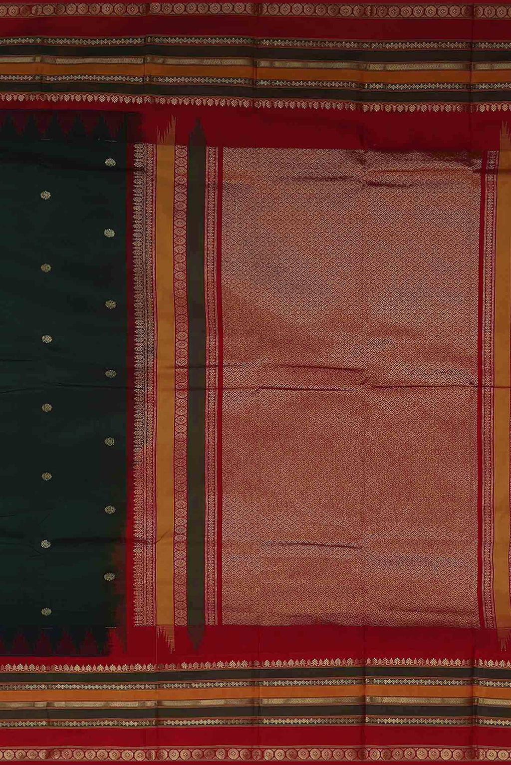 Bottle Green Blended Bangalore Silk Saree