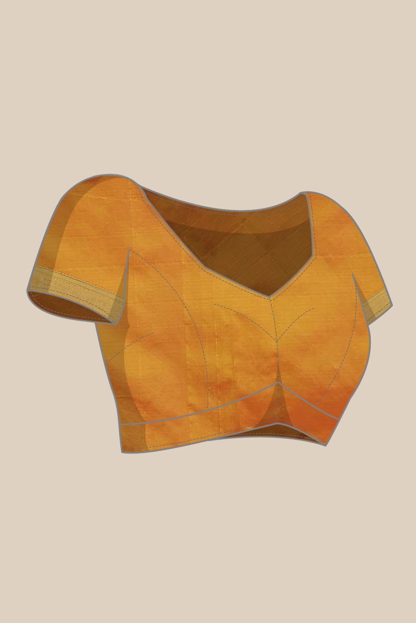 Orange Blended Bangalore Silk Saree