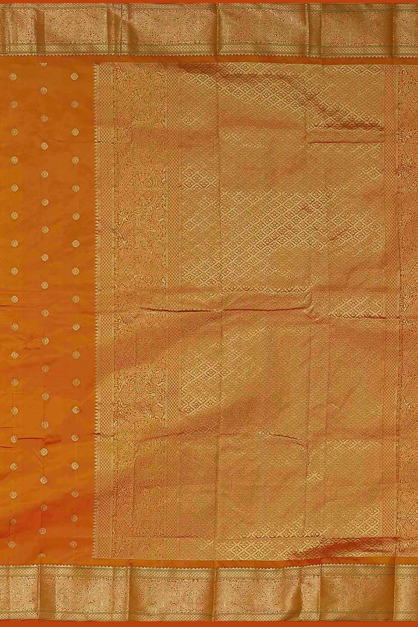 Orange Blended Bangalore Silk Saree