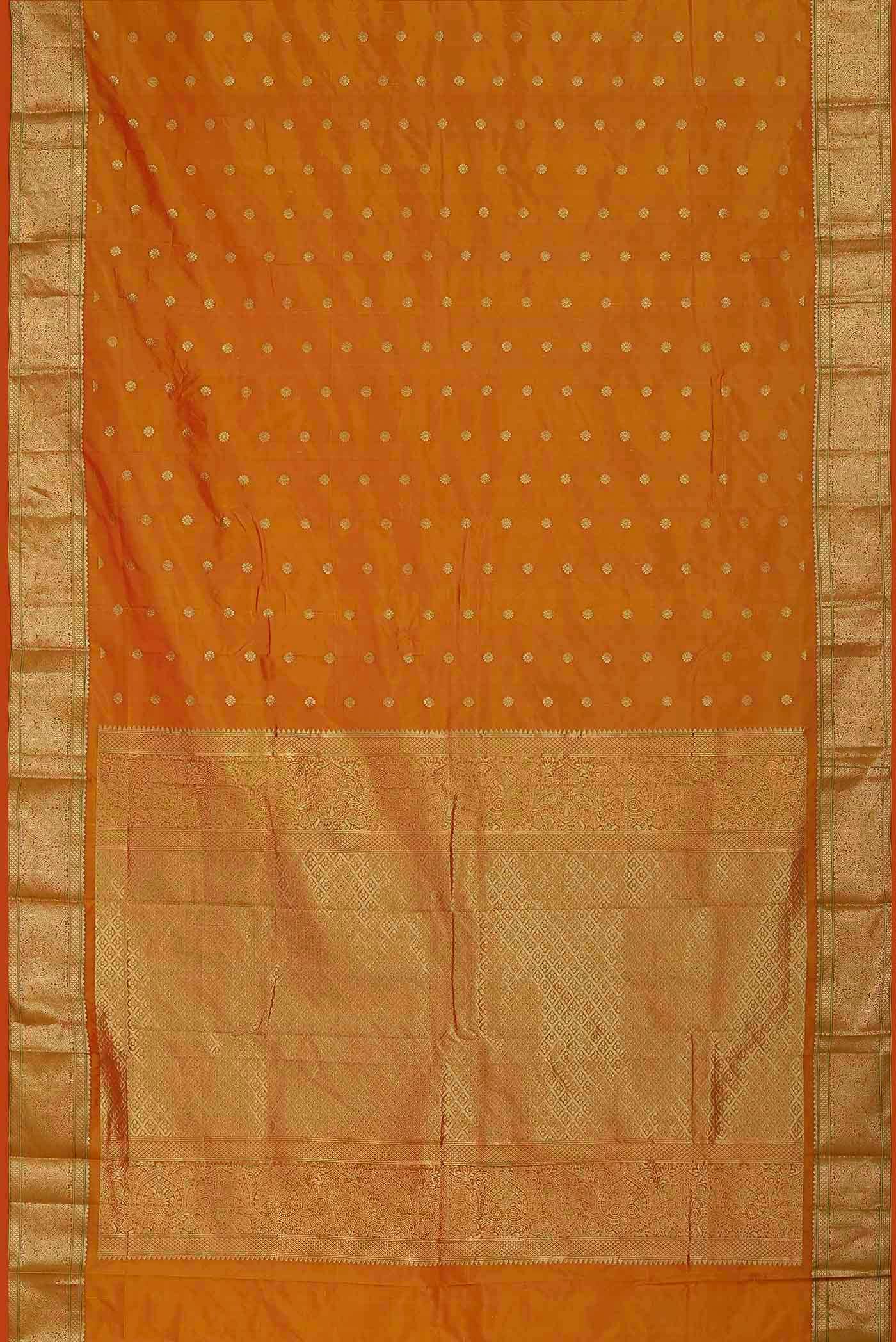Orange Blended Bangalore Silk Saree