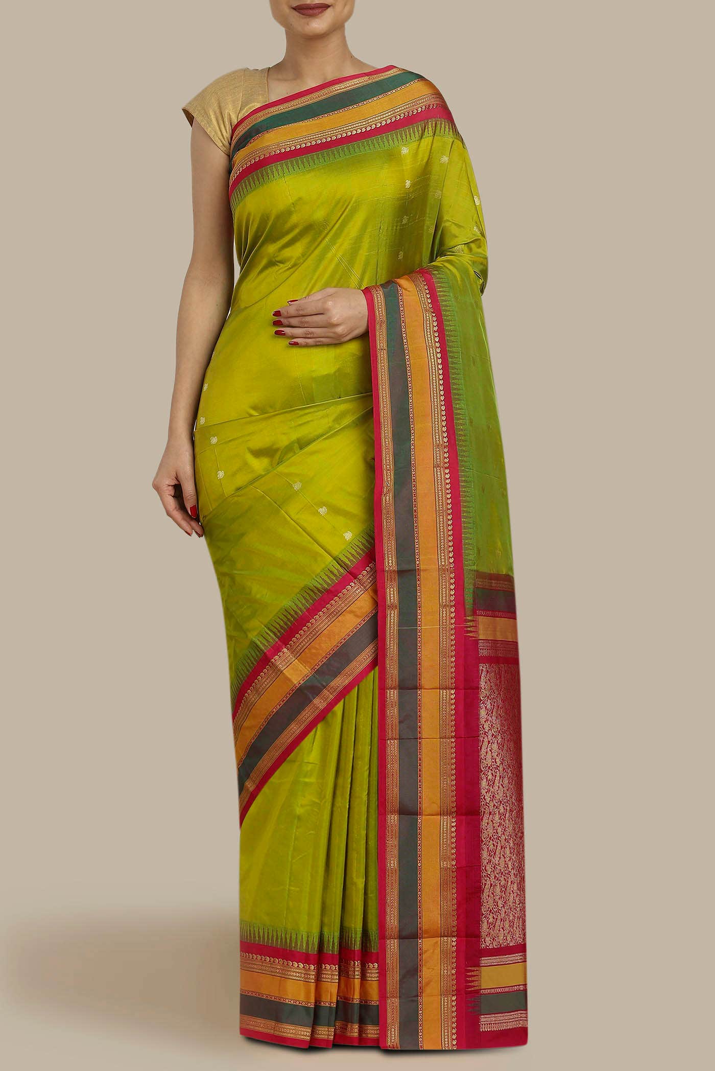 Green Blended Bangalore Silk Saree