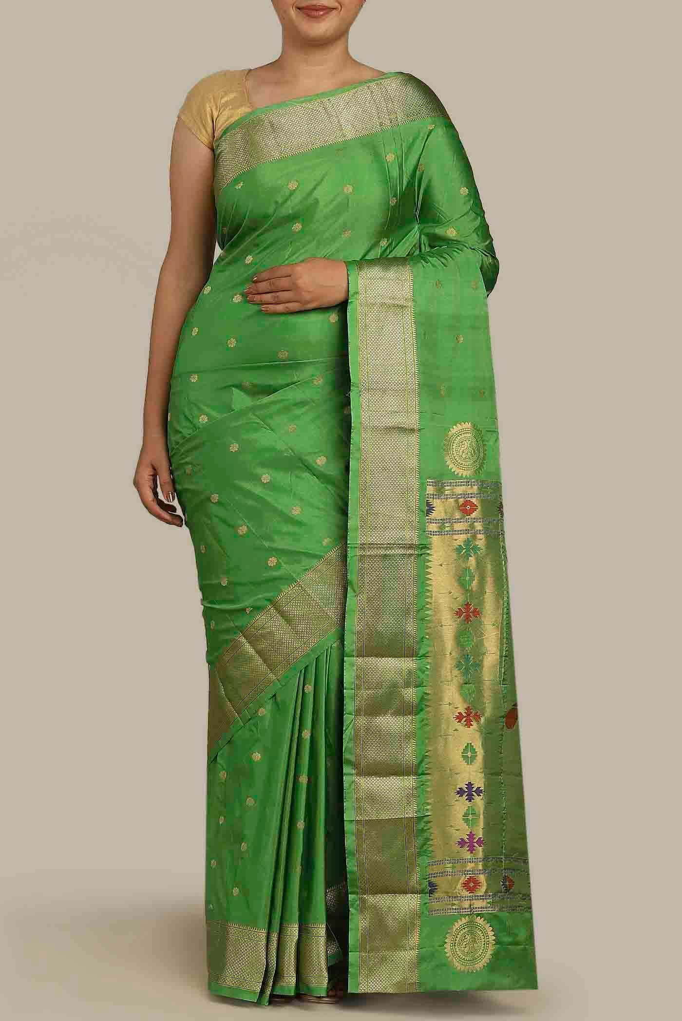 Green Blended Bangalore Silk Saree