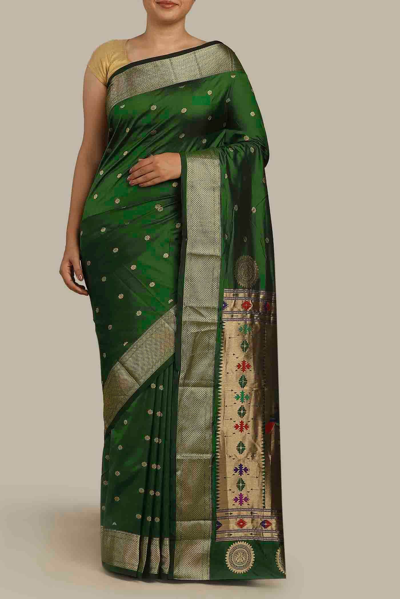 Green Blended Bangalore Silk Saree