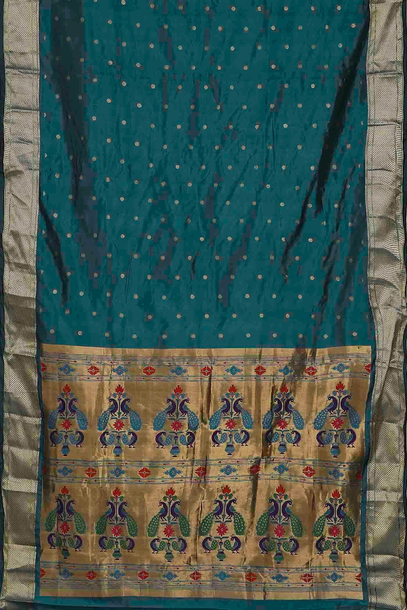 Blue Blended Bangalore Silk Saree
