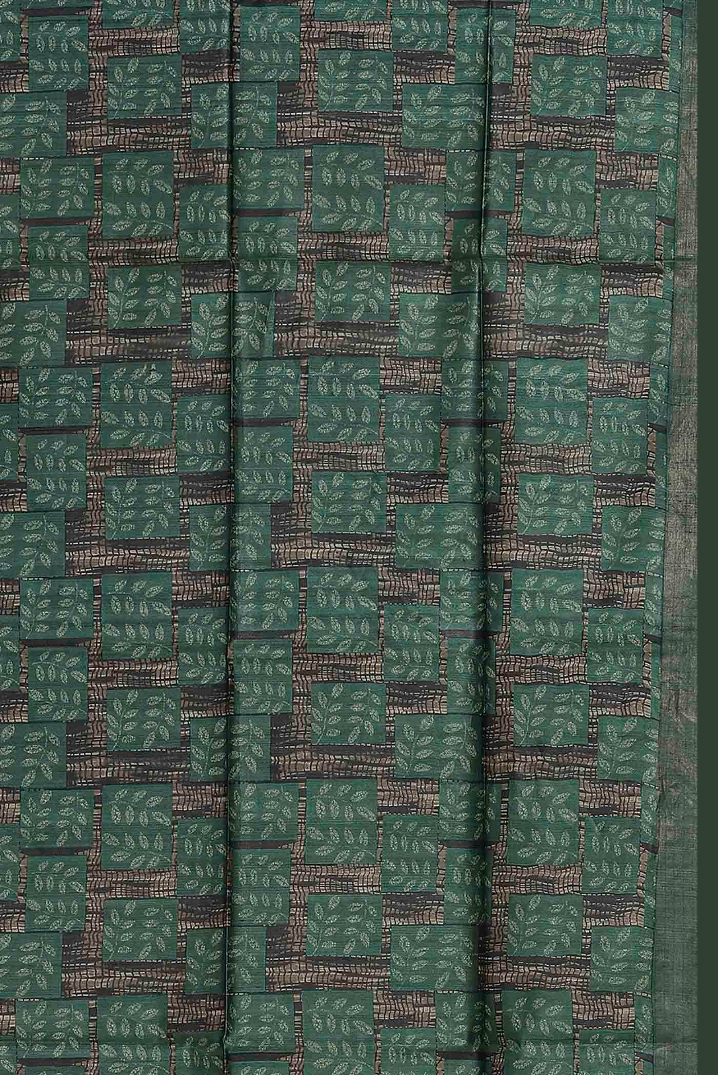 Green Bhagalpuri Tussar Silk Saree