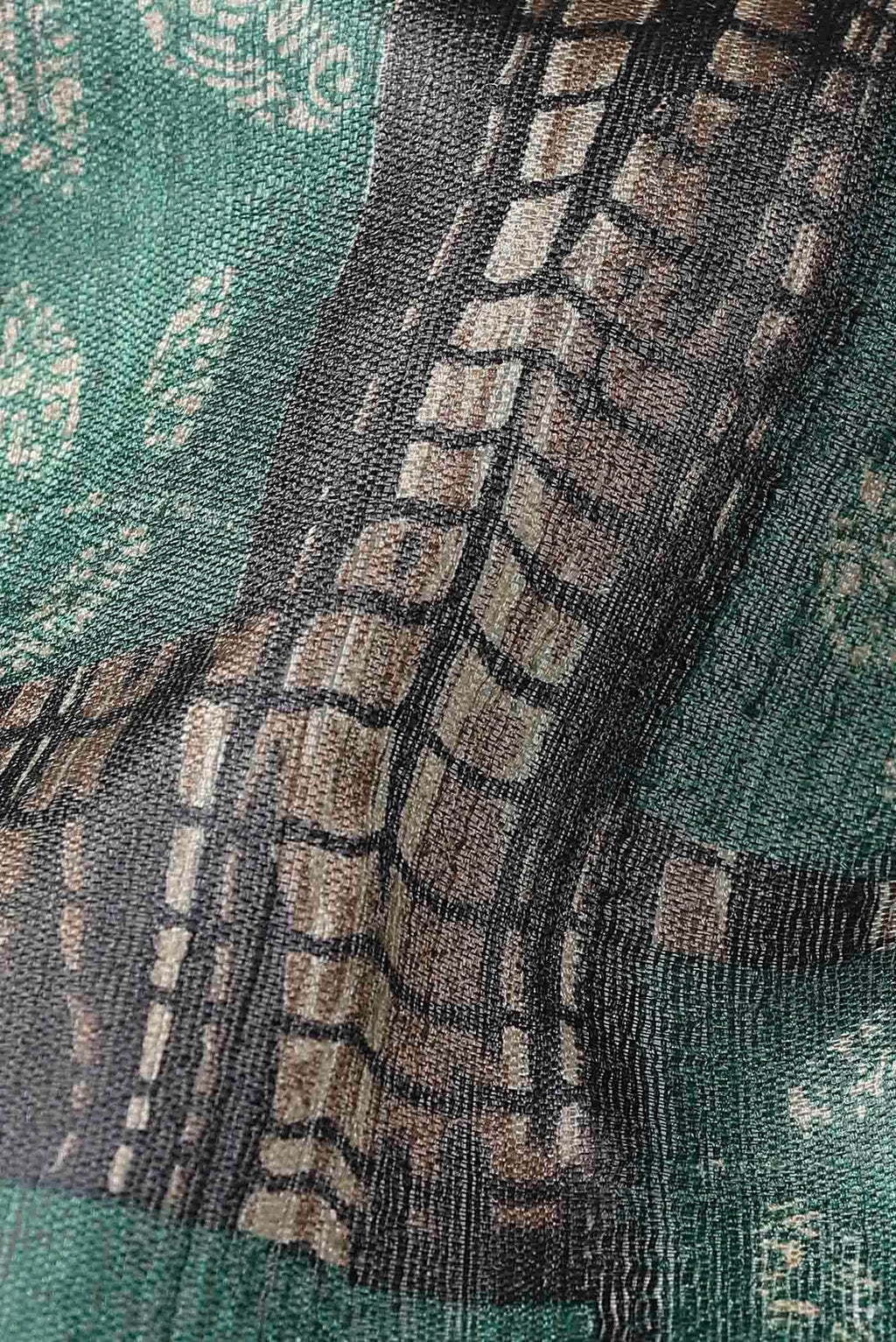 Green Bhagalpuri Tussar Silk Saree