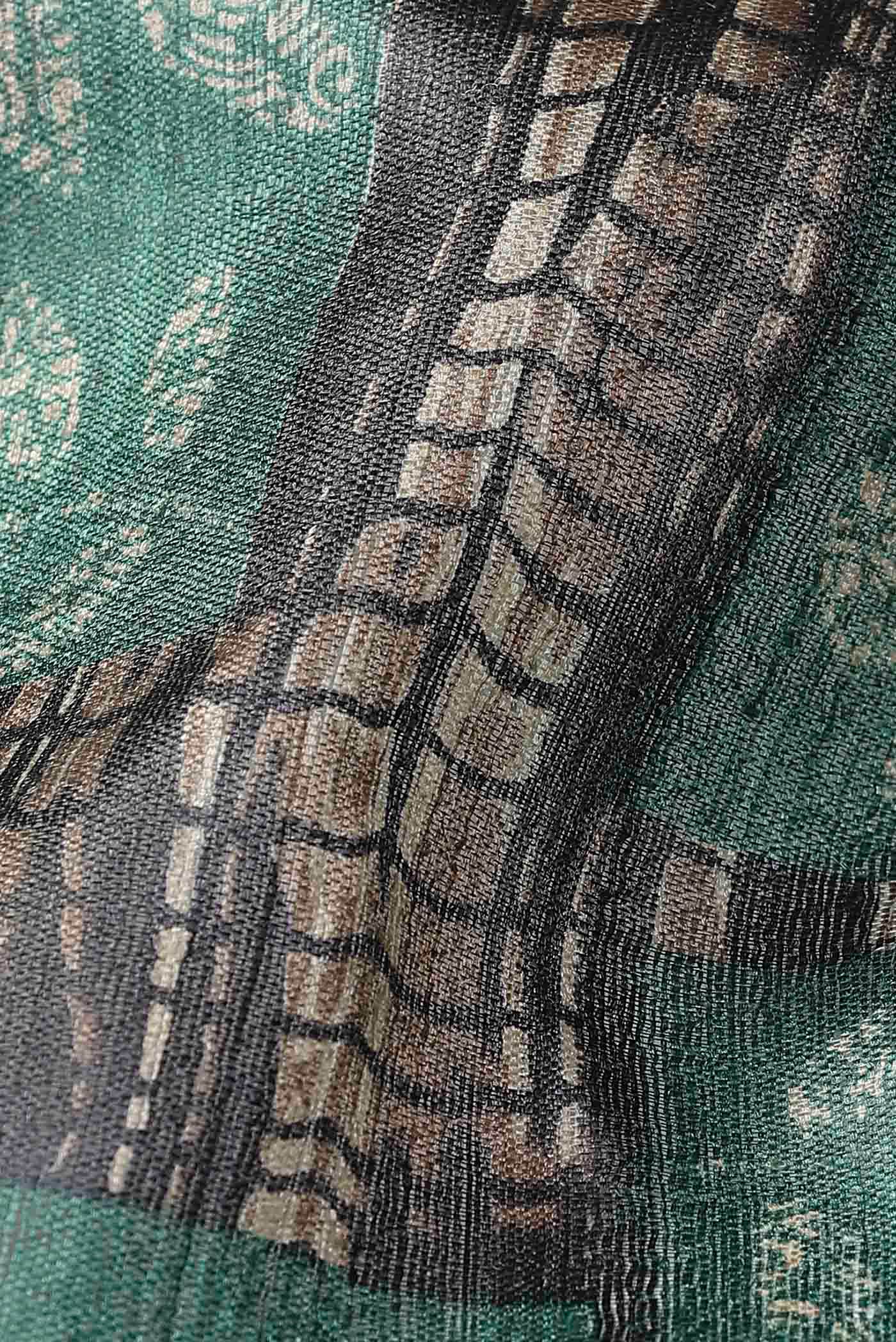 Green Bhagalpuri Tussar Silk Saree