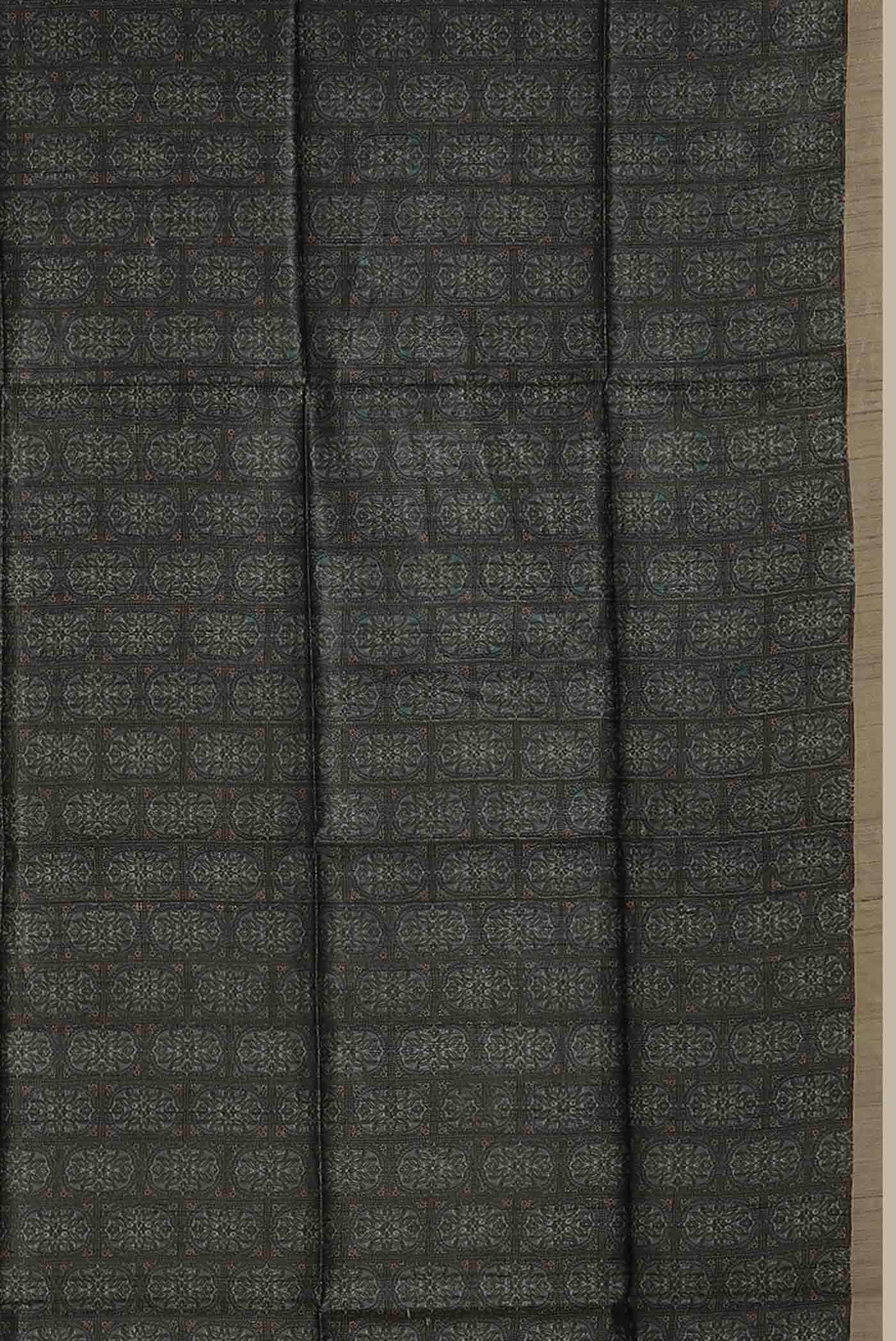 Green Bhagalpuri Tussar Silk Saree