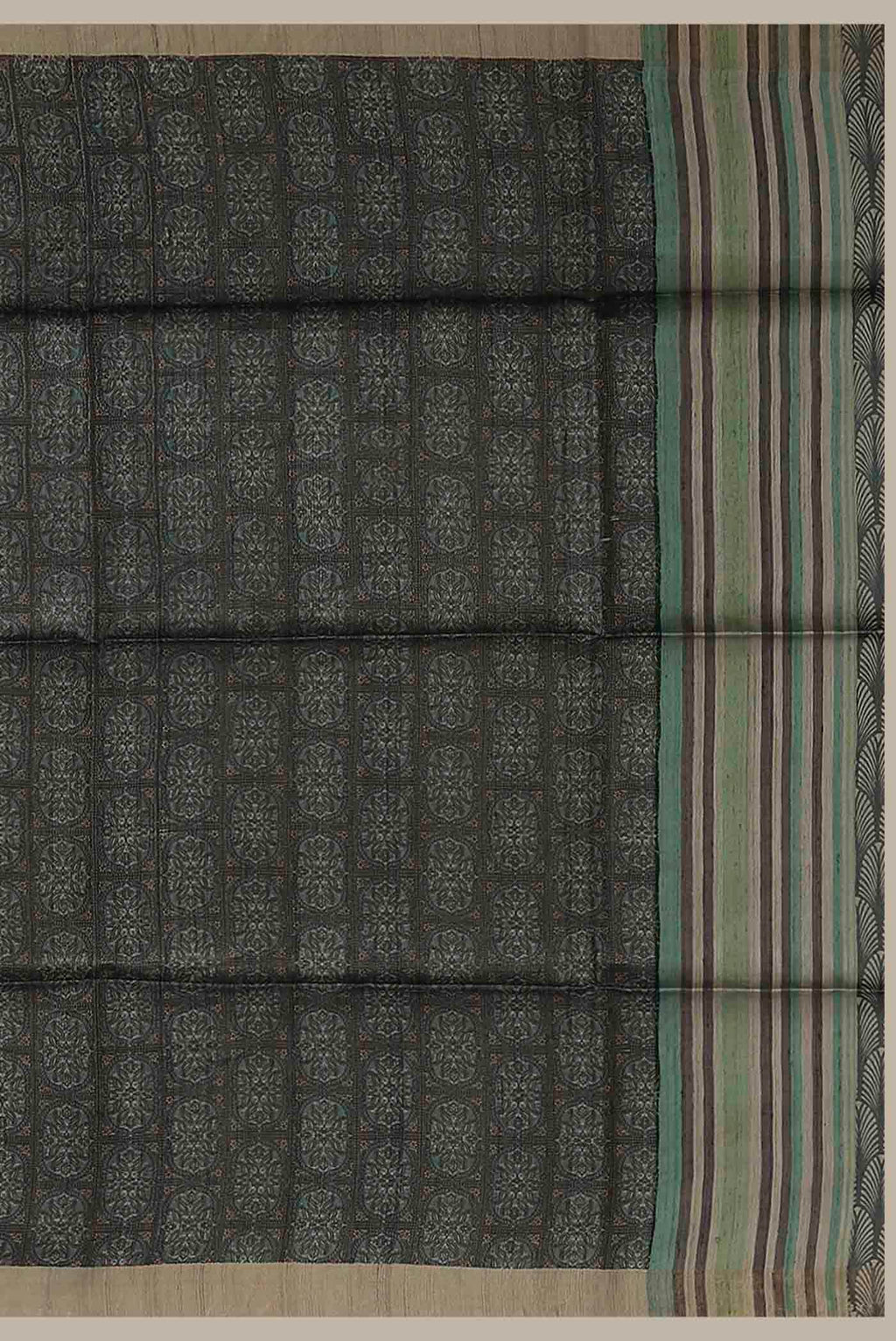 Green Bhagalpuri Tussar Silk Saree