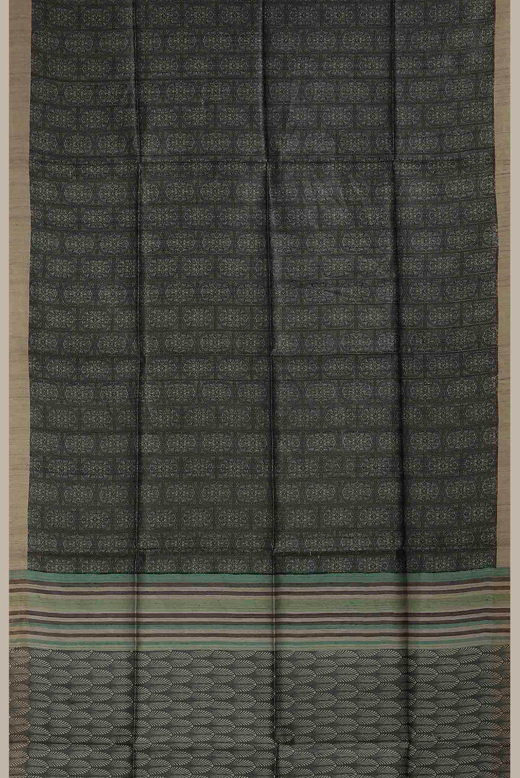 Green Bhagalpuri Tussar Silk Saree