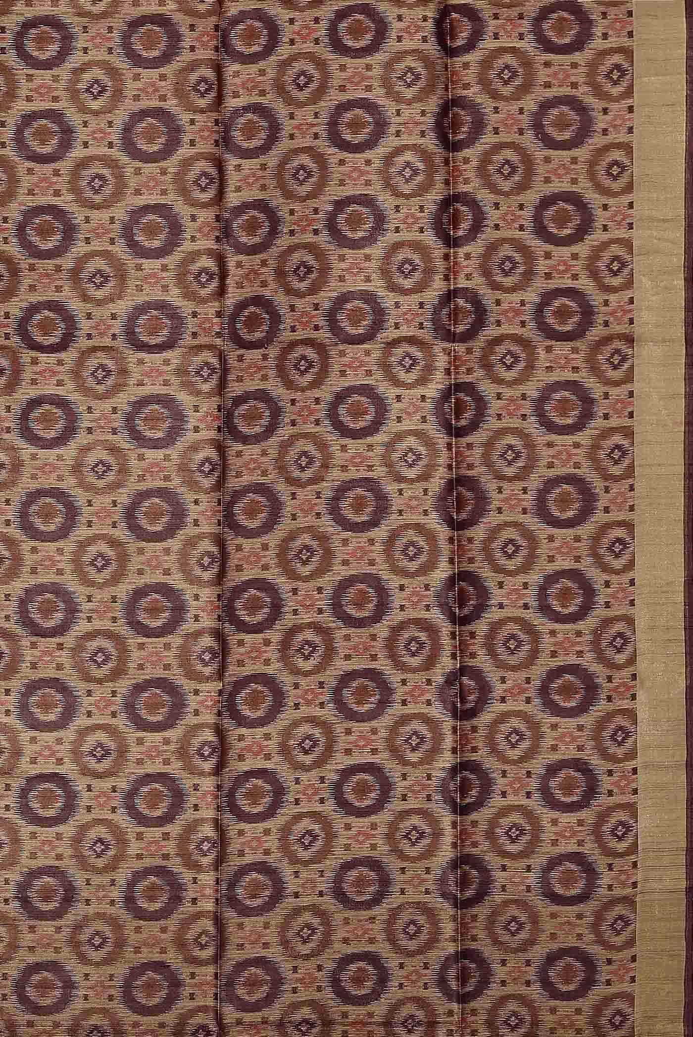 Brown Bhagalpuri Tussar Silk Saree