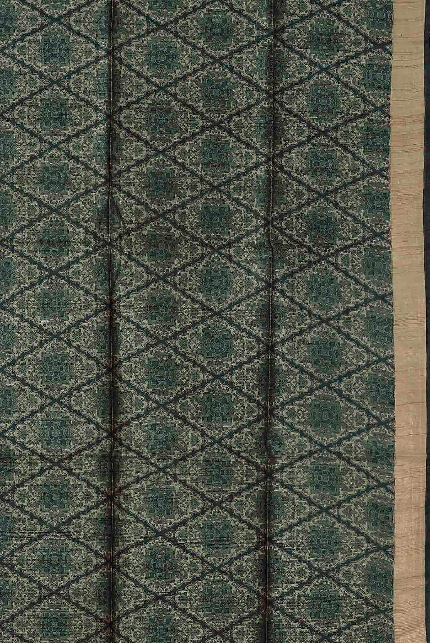 Green Bhagalpuri Tussar Silk Saree