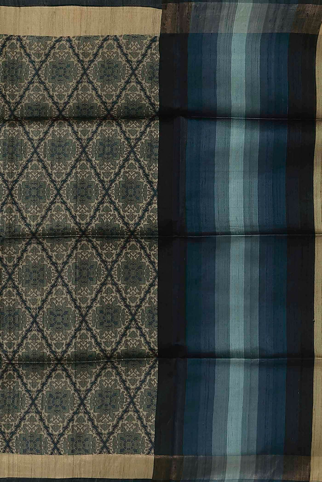 Green Bhagalpuri Tussar Silk Saree