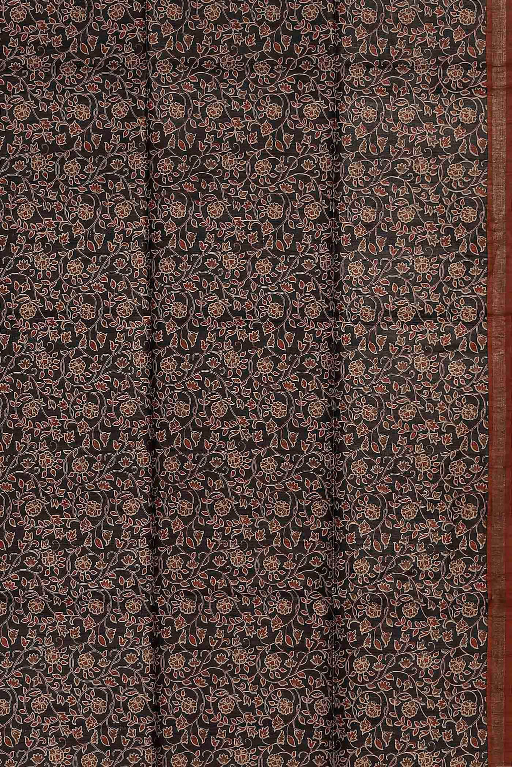 Black Bhagalpuri Tussar Silk Saree