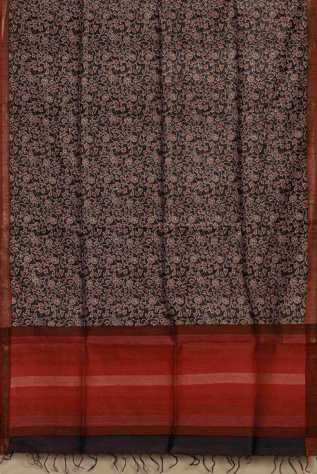 Black Bhagalpuri Tussar Silk Saree