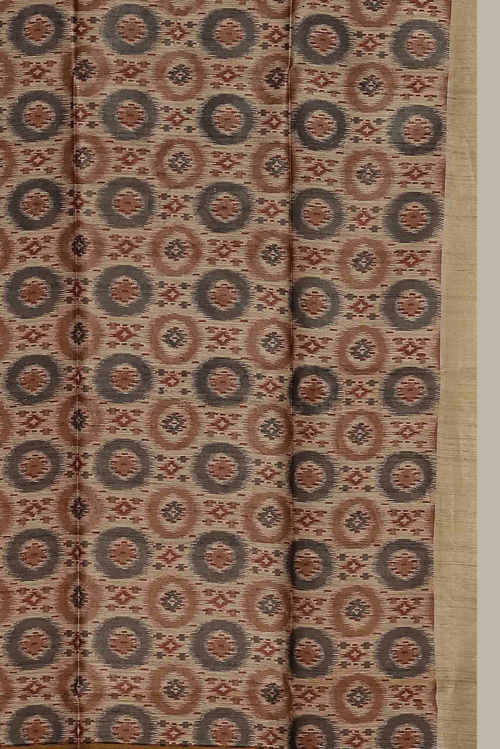 Beige Bhagalpuri Tussar Silk Saree
