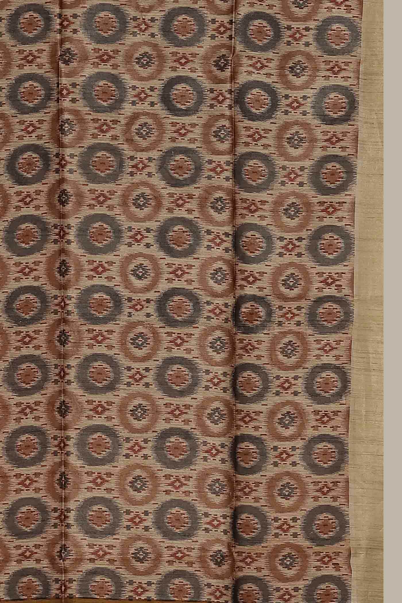 Beige Bhagalpuri Tussar Silk Saree