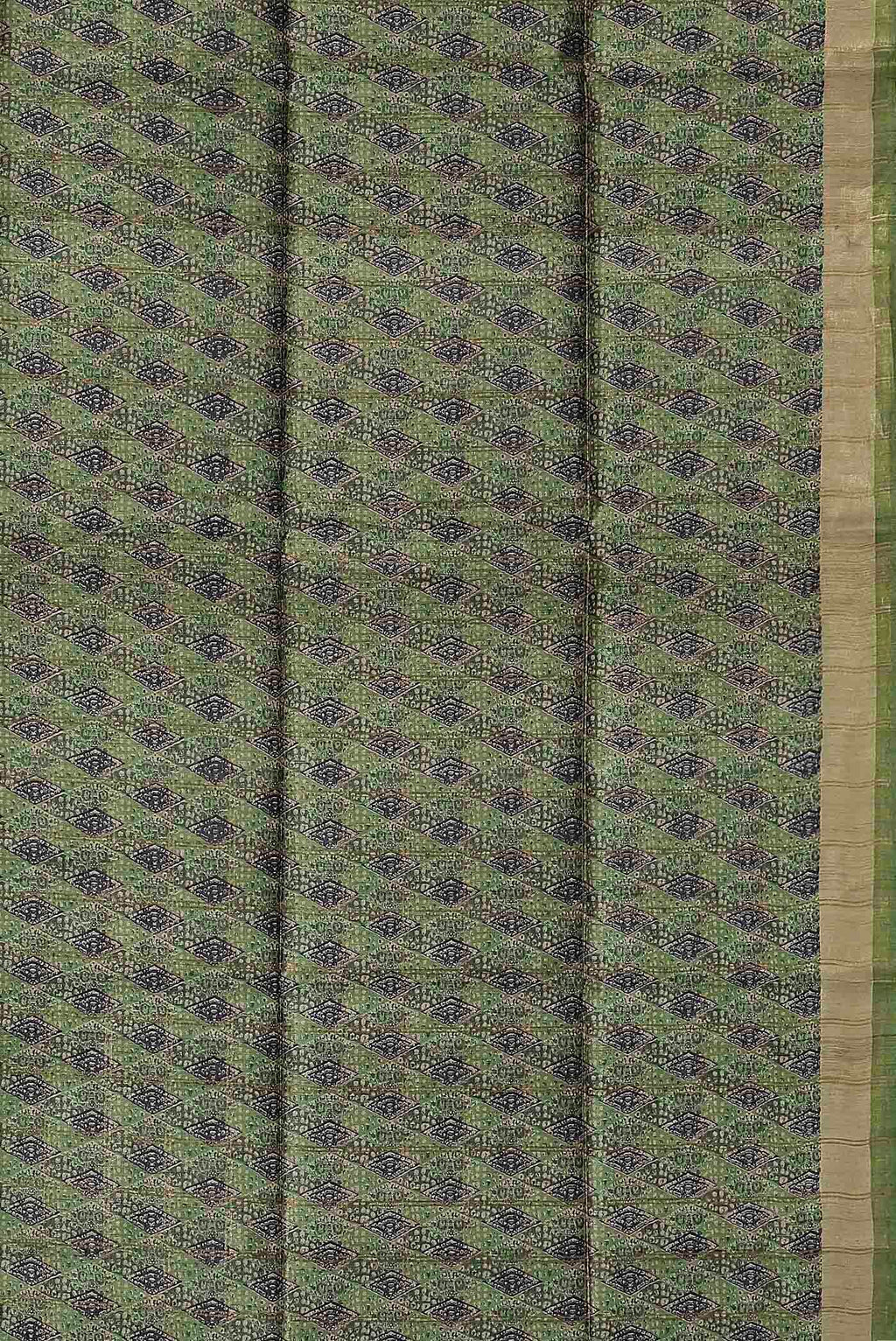 Green Bhagalpuri Tussar Silk Saree