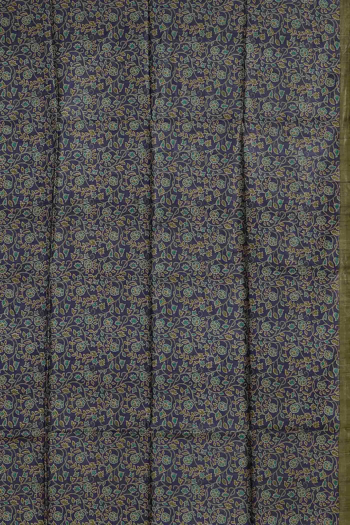 Blue Bhagalpuri Tussar Silk Saree