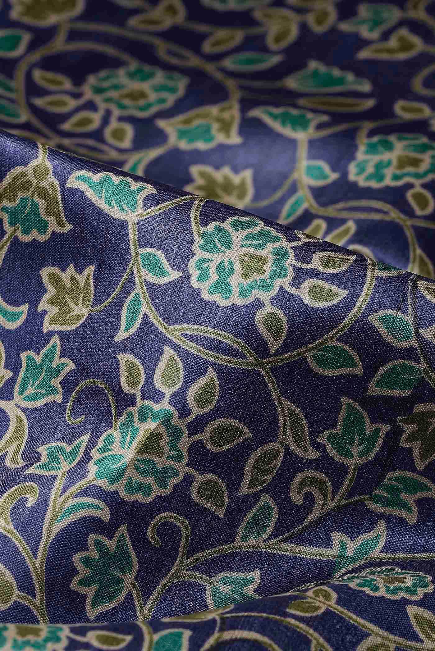 Blue Bhagalpuri Tussar Silk Saree