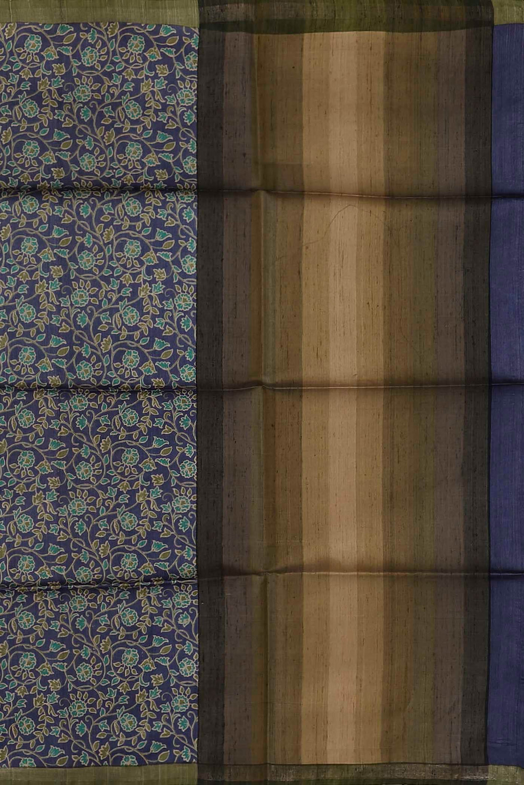 Blue Bhagalpuri Tussar Silk Saree