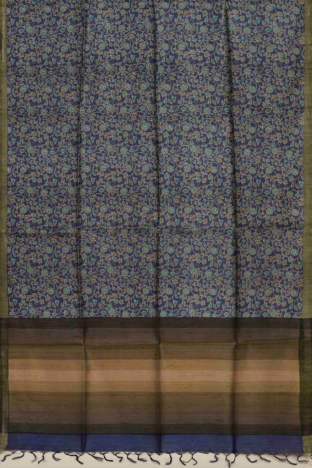 Blue Bhagalpuri Tussar Silk Saree