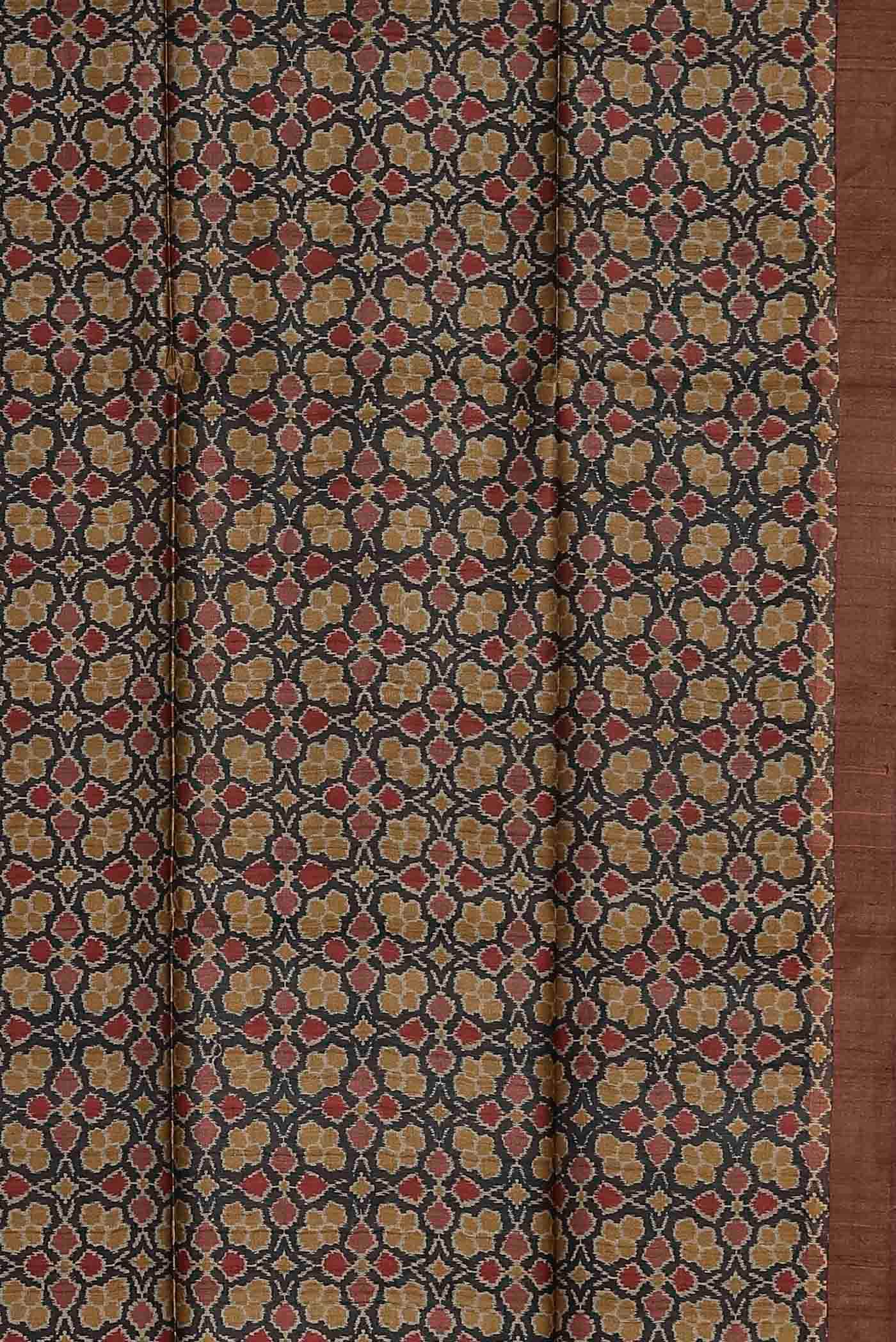Black Bhagalpuri Tussar Silk Saree