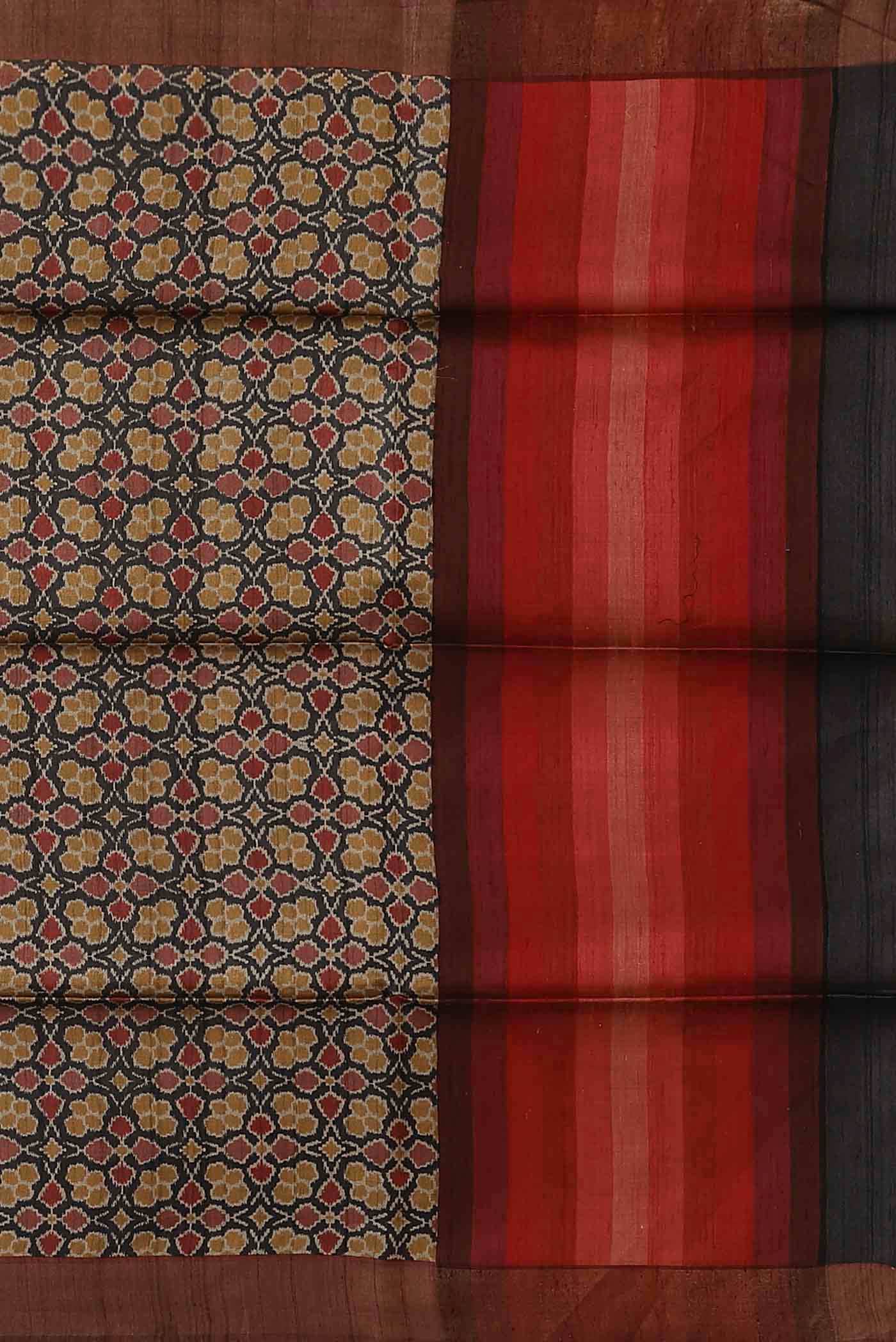 Black Bhagalpuri Tussar Silk Saree