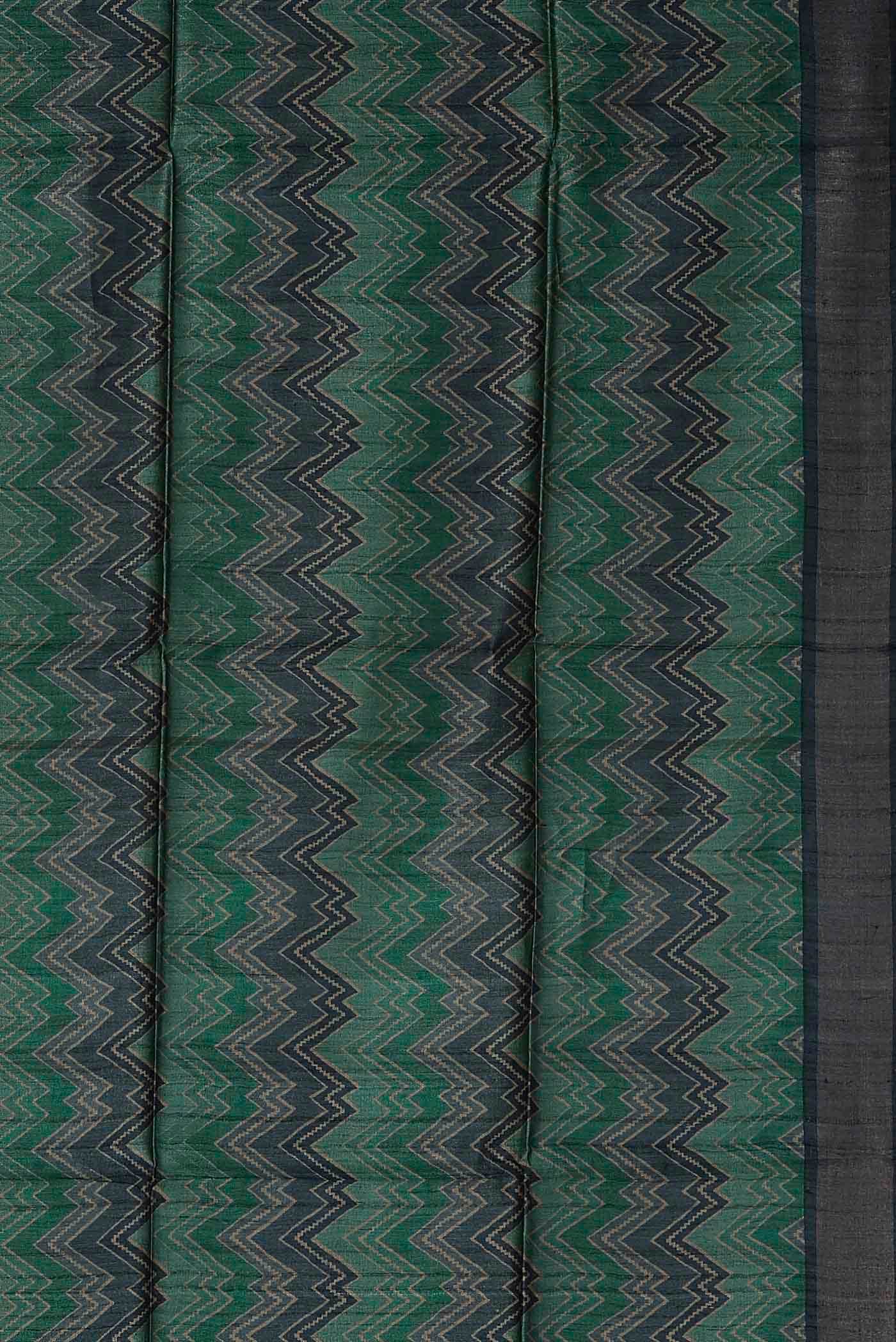 Green Bhagalpuri Tussar Silk Saree