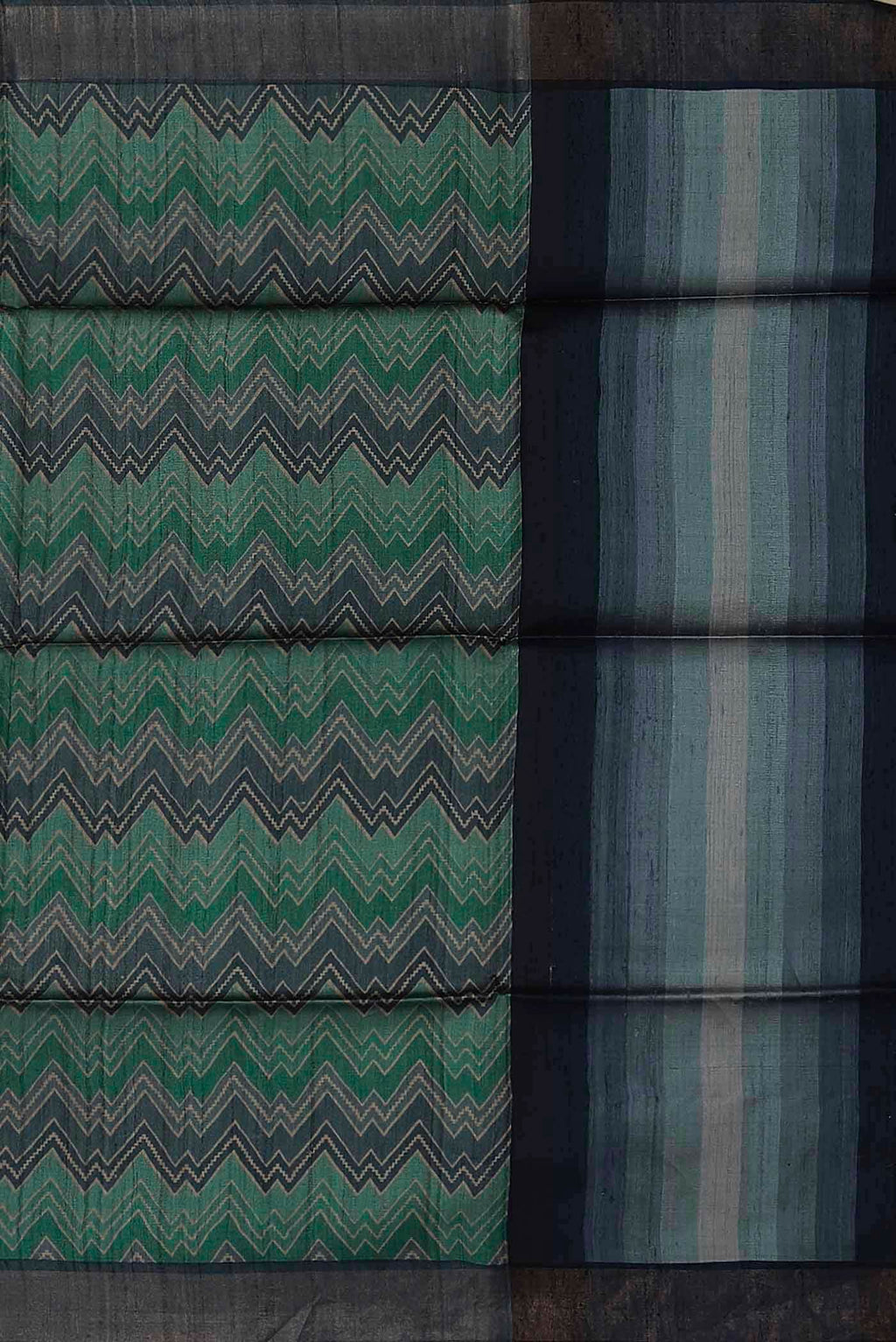 Green Bhagalpuri Tussar Silk Saree