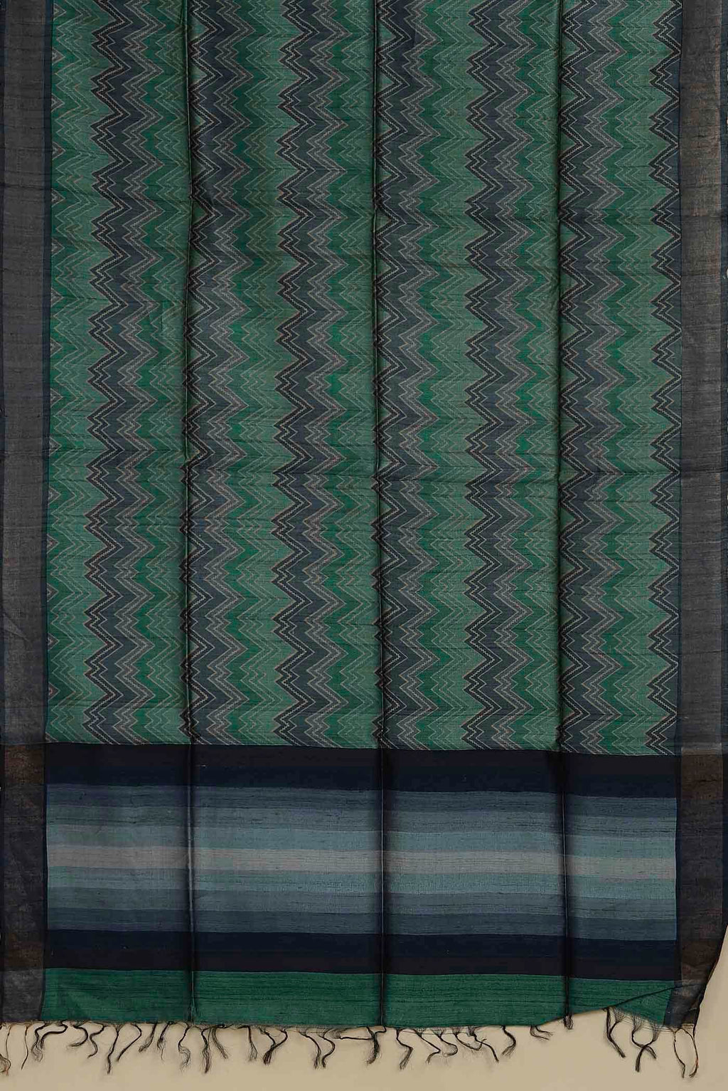 Green Bhagalpuri Tussar Silk Saree