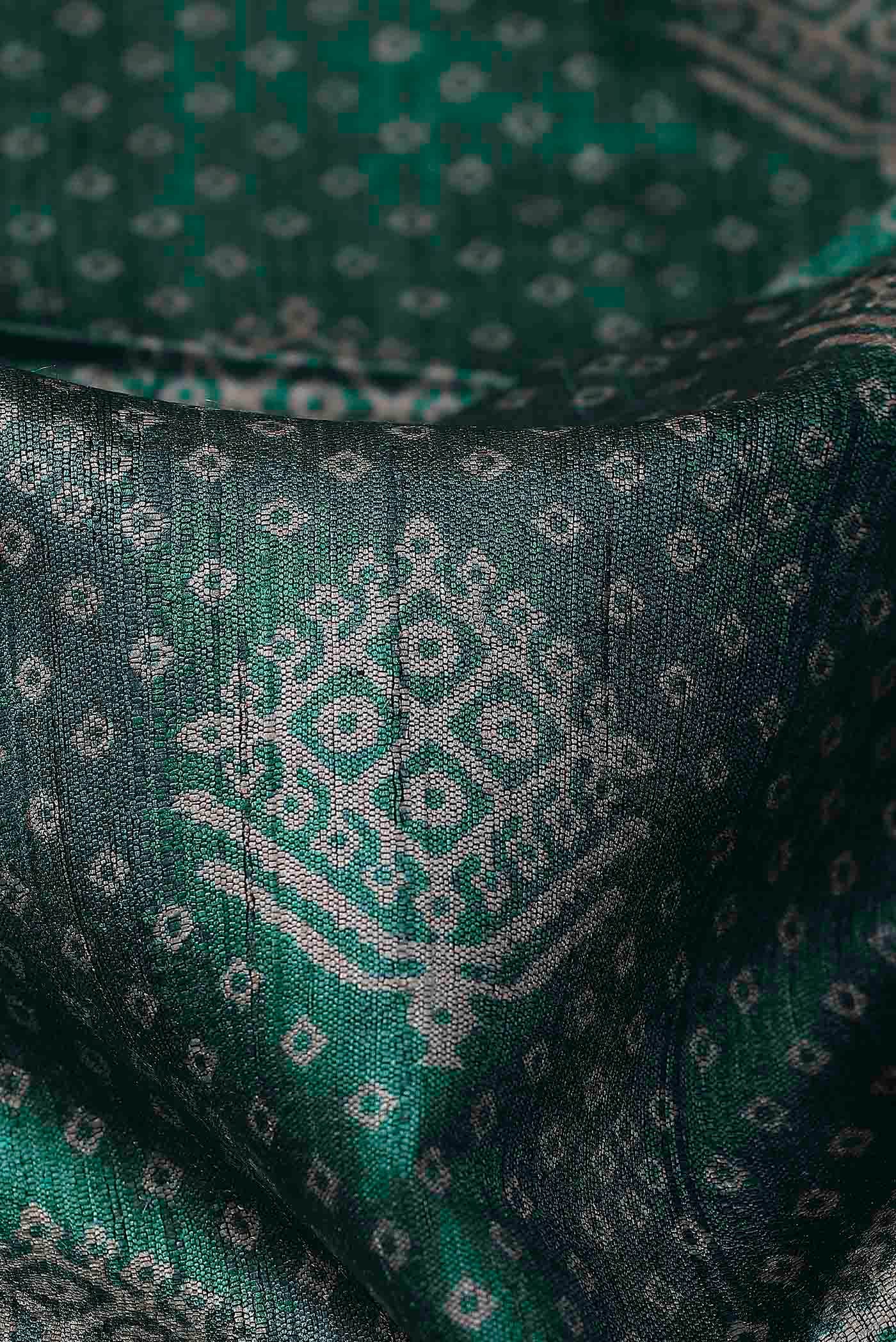 Green Bhagalpuri Tussar Silk Saree