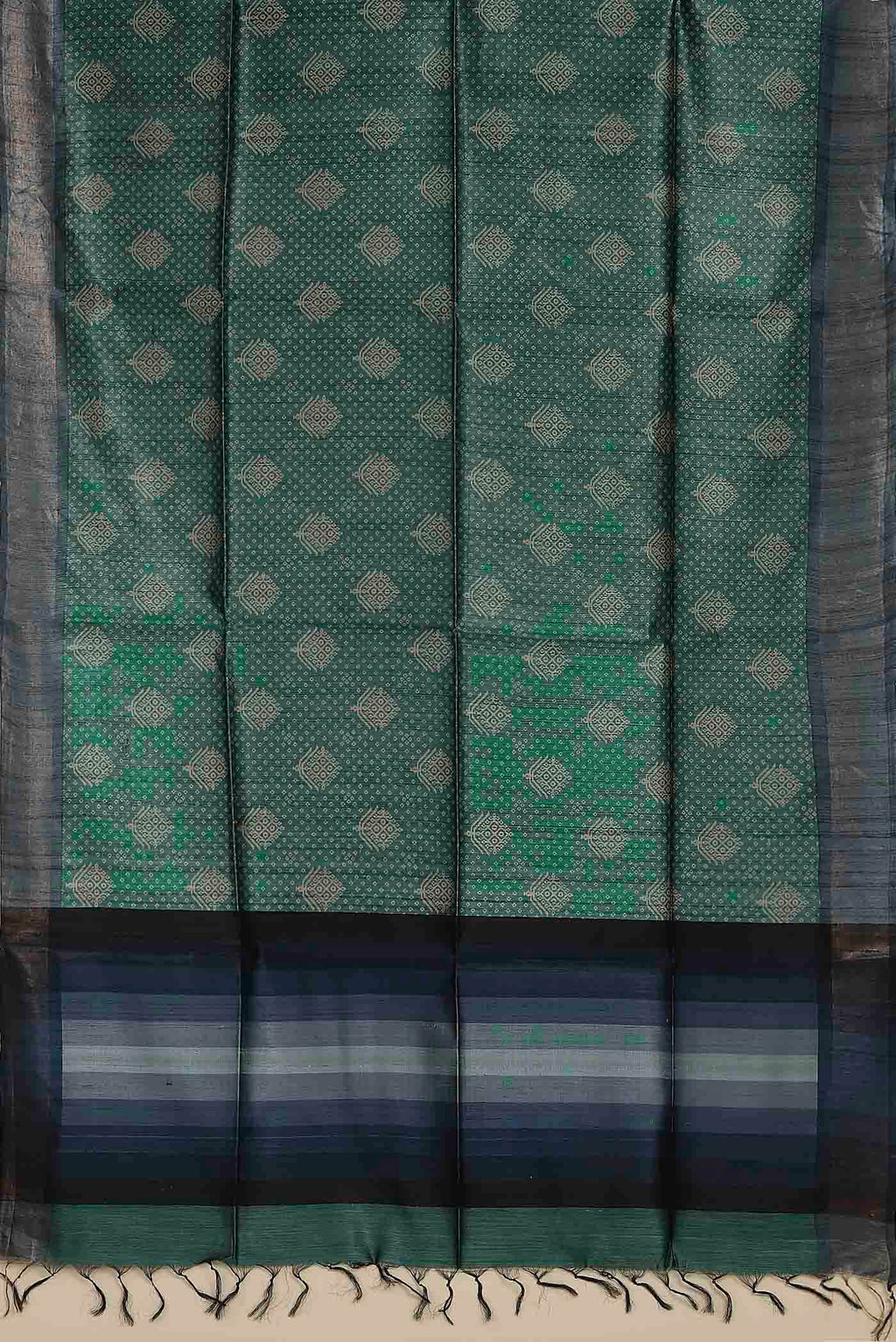 Green Bhagalpuri Tussar Silk Saree