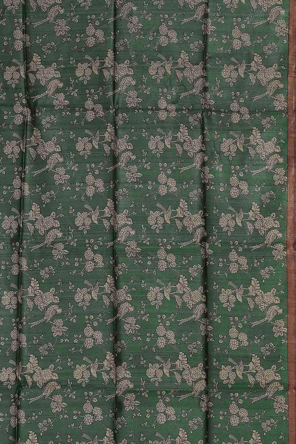 Green Bhagalpuri Tussar Silk Saree