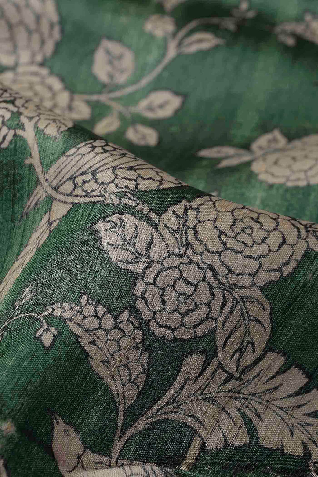 Green Bhagalpuri Tussar Silk Saree