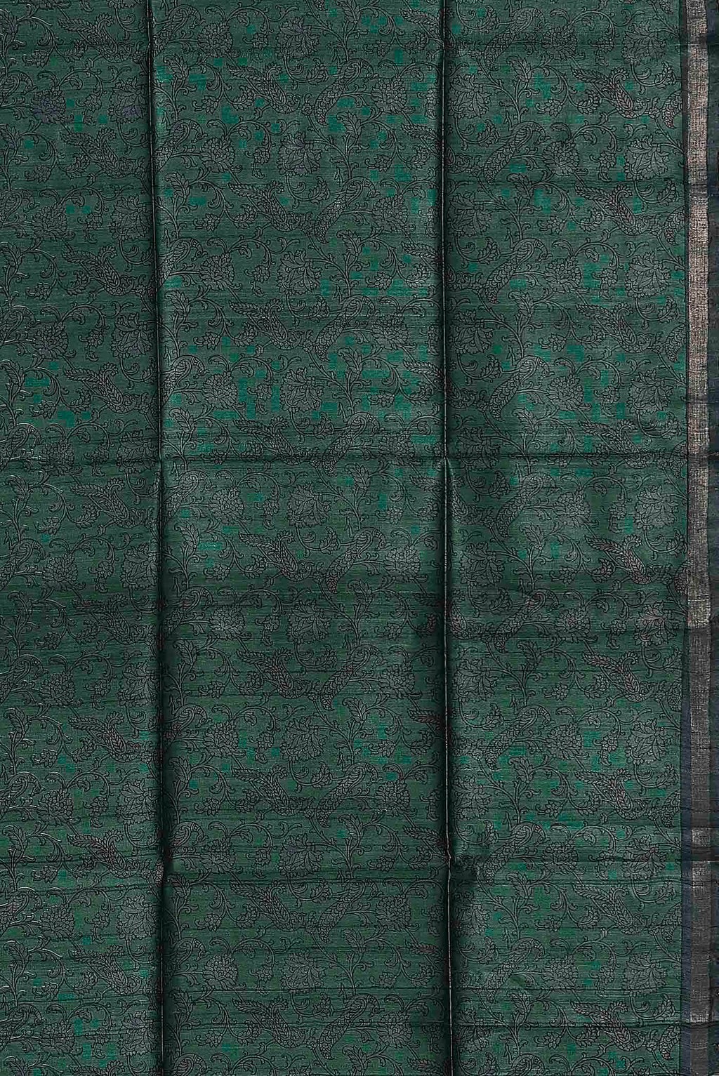 Green Bhagalpuri Tussar Silk Saree