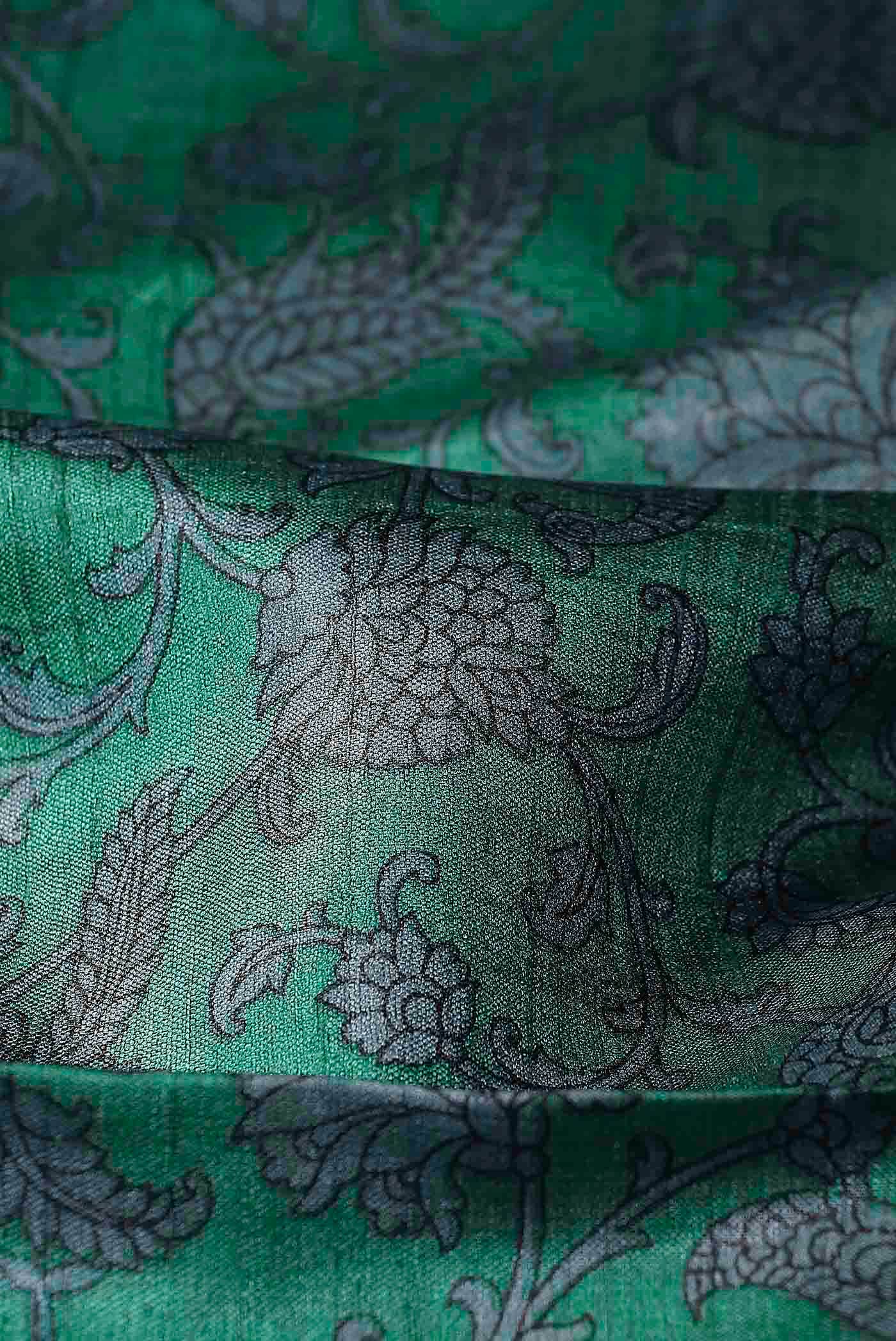Green Bhagalpuri Tussar Silk Saree